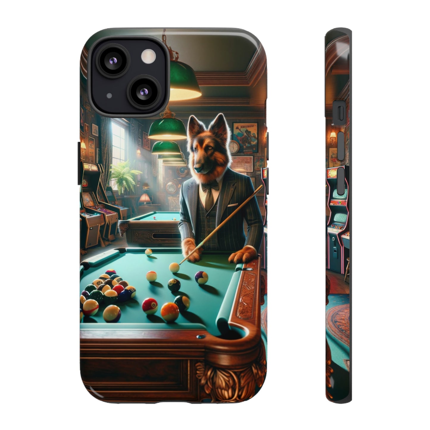 German Shepherd Playing Pool Phone Case