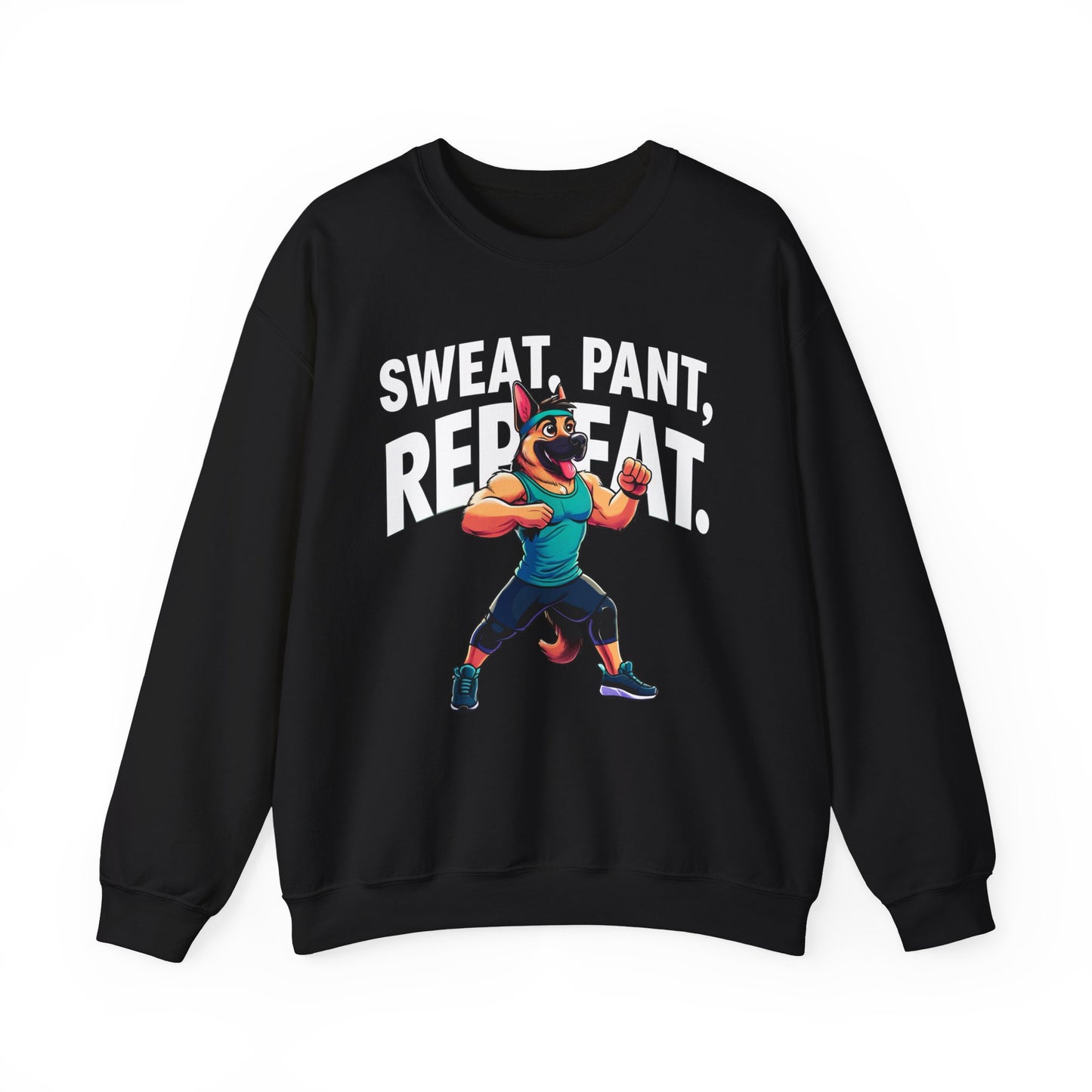 Sweat, Pant, Repeat Sweatshirt (10 colors) (German Shepherd)