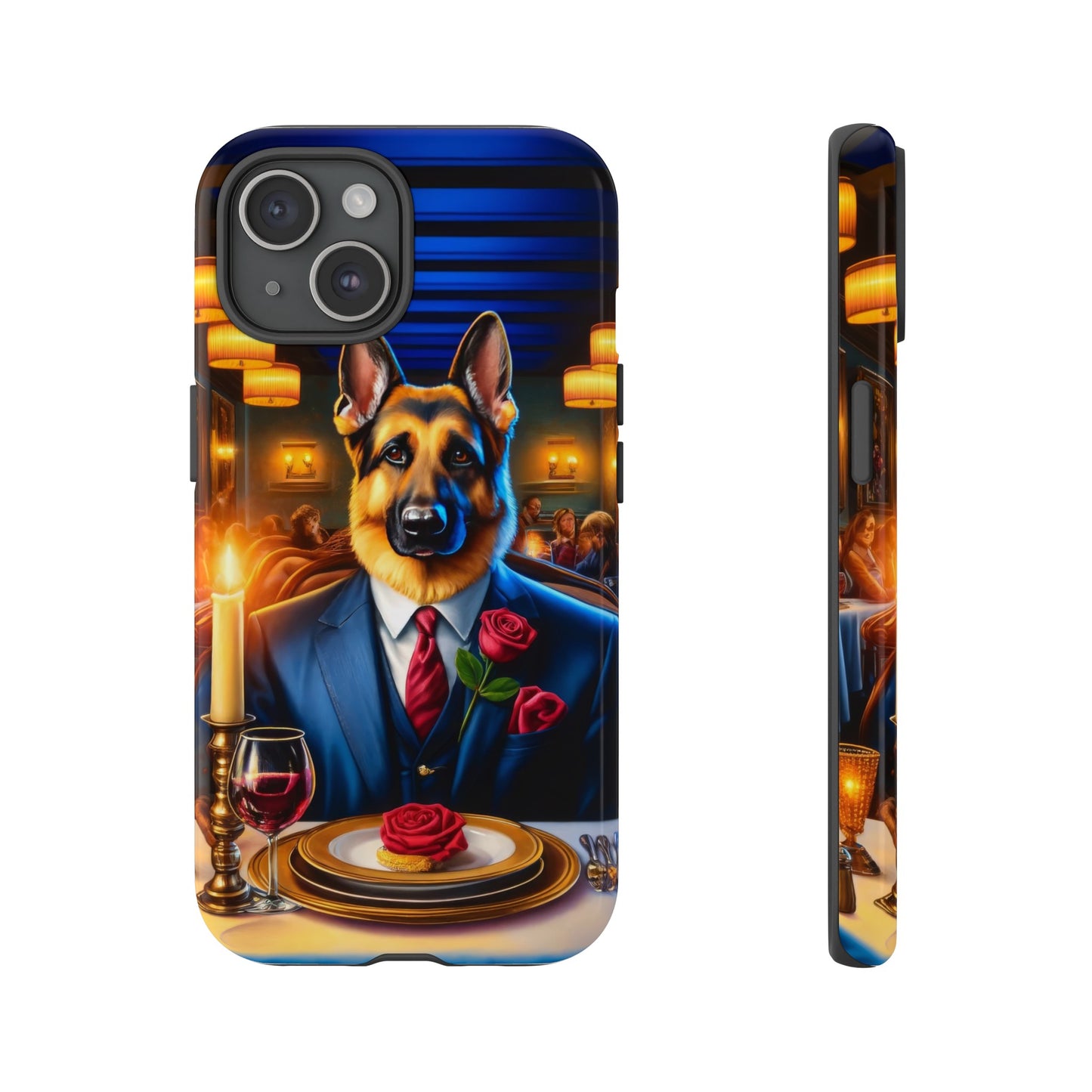 German Shepherd Going on a Date at a Restaurant Phone Case