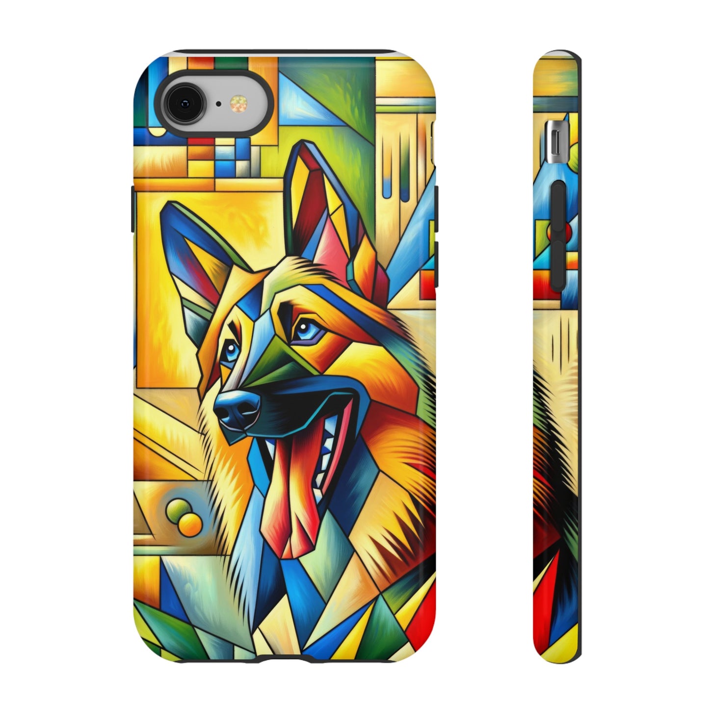 German Shepherd in Cubism Tough Phone Case