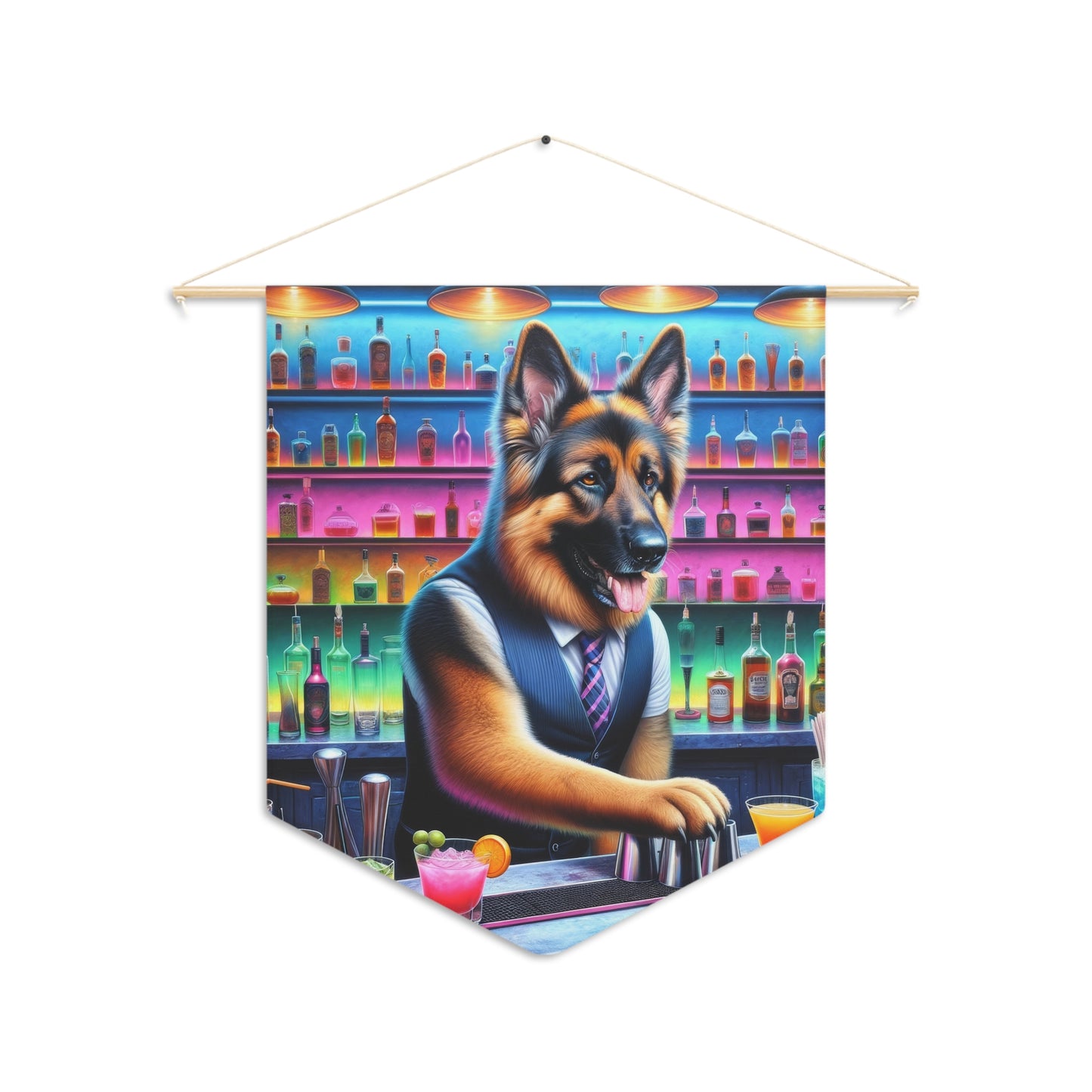 German Shepherd Tending a Bar Pennant