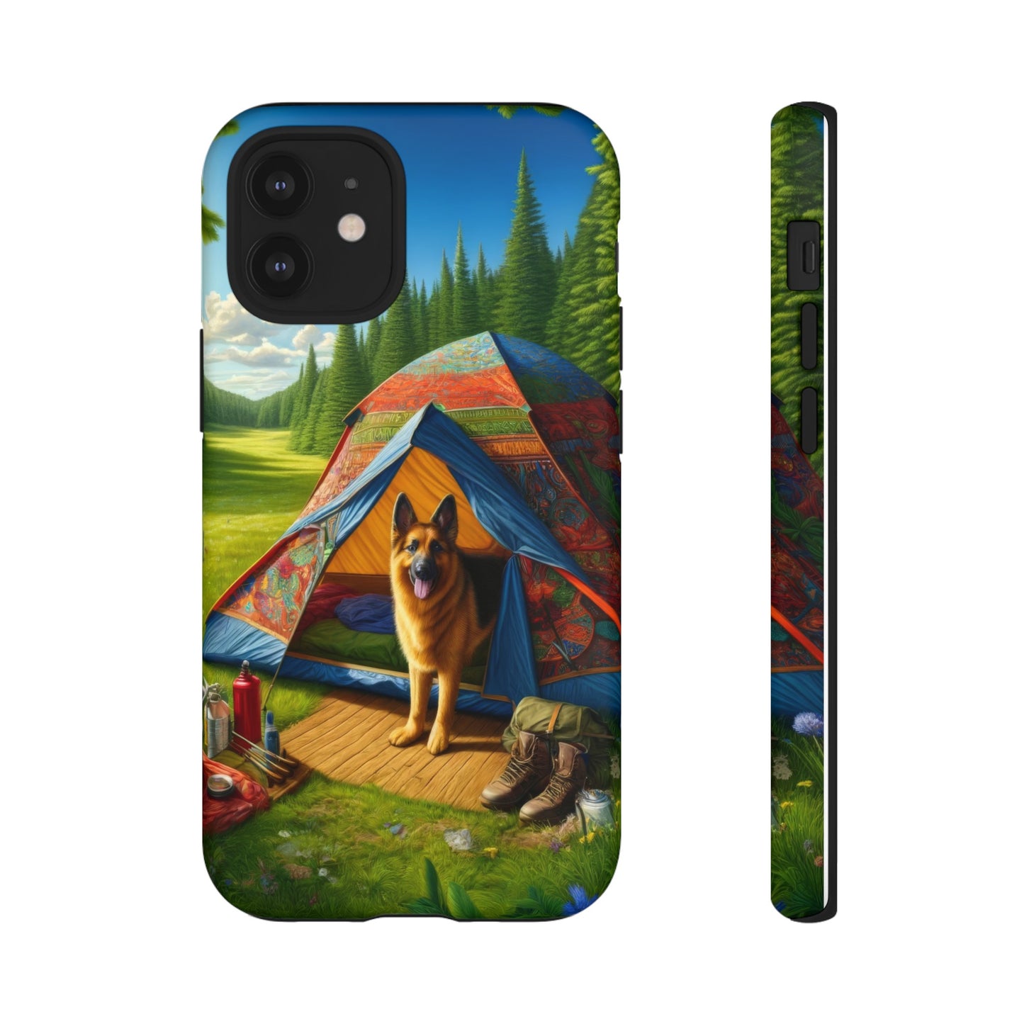 German Shepherd Camping  Phone Case