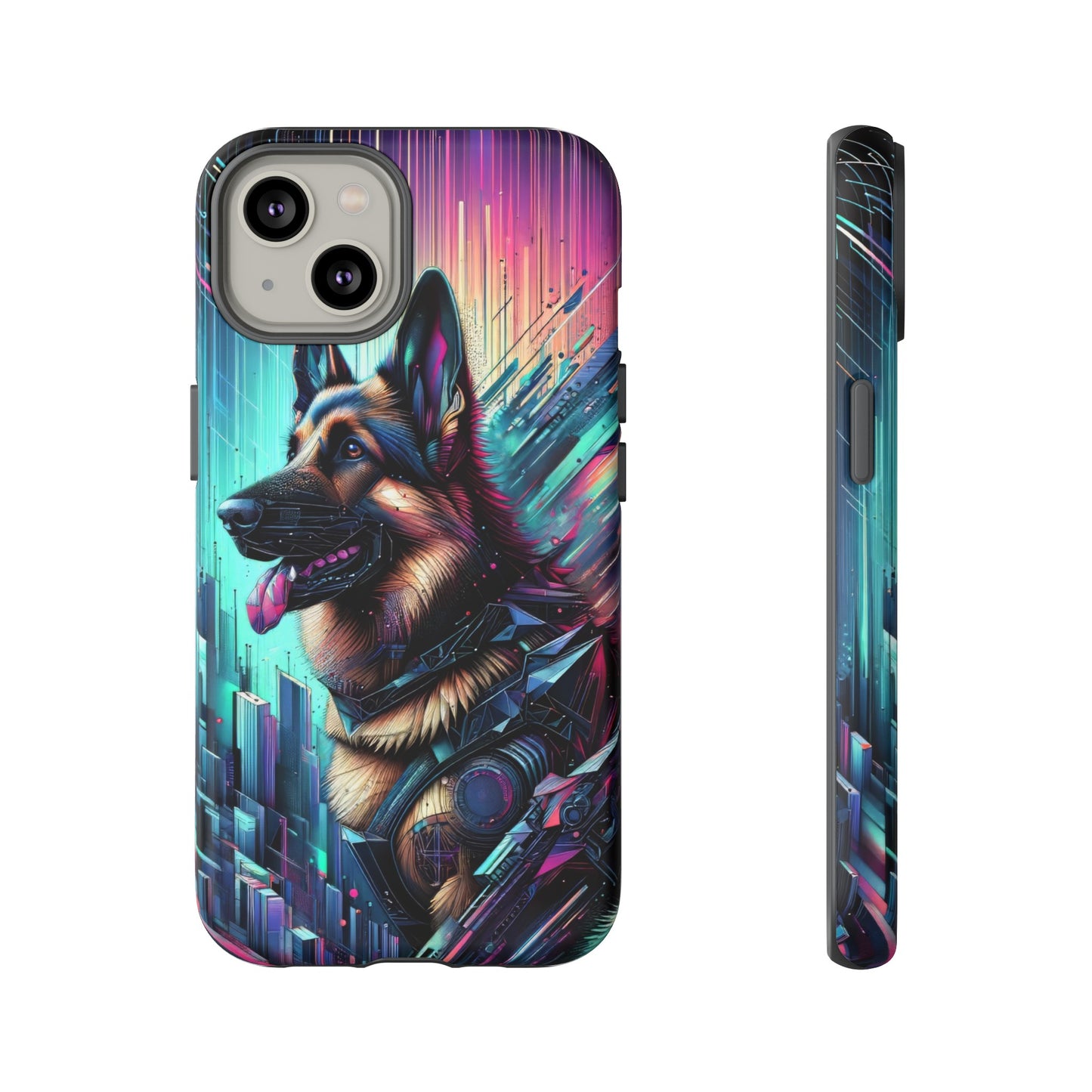 Futurism and gothic German Shepherd Phone Case