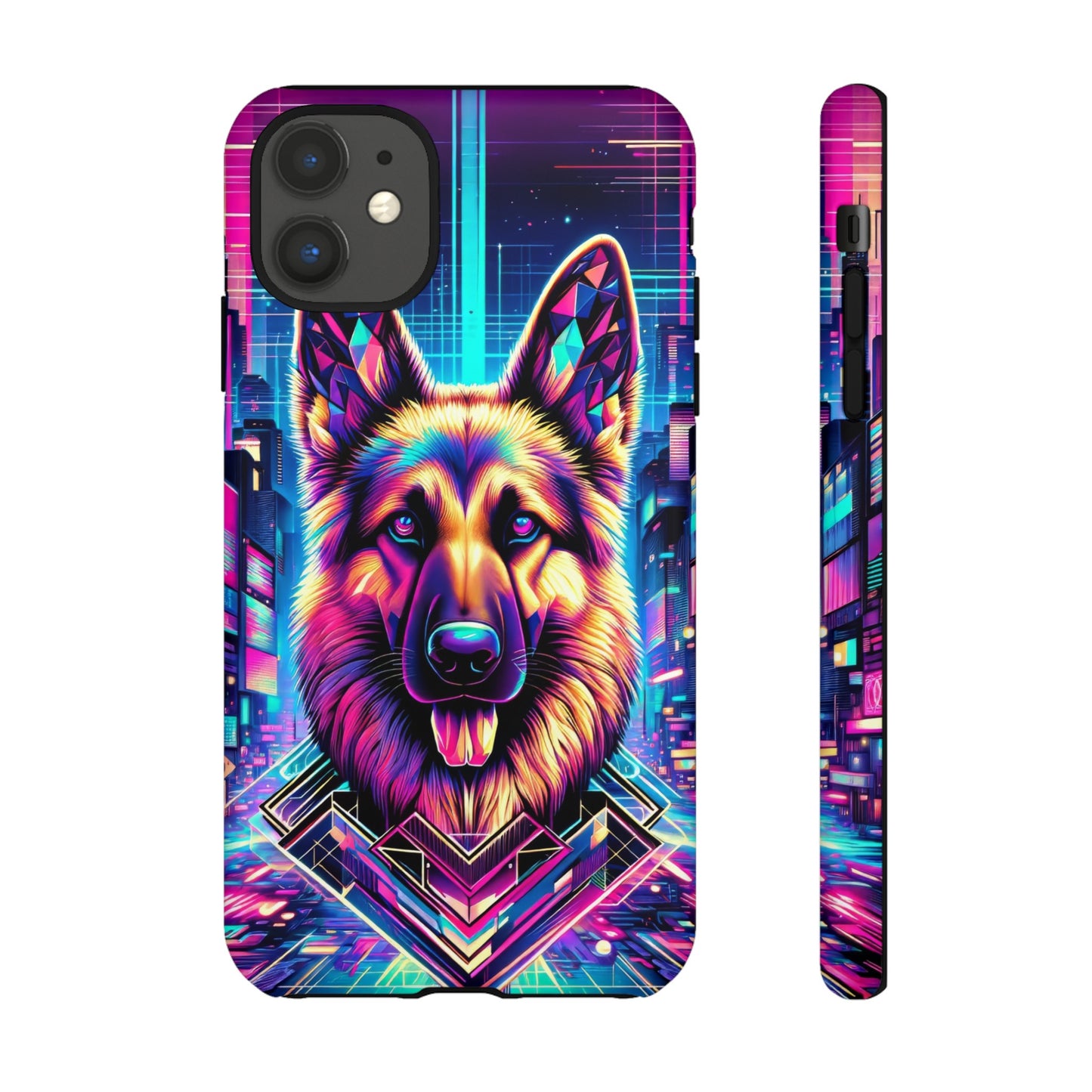 Glitch art German Shepherd Phone Case