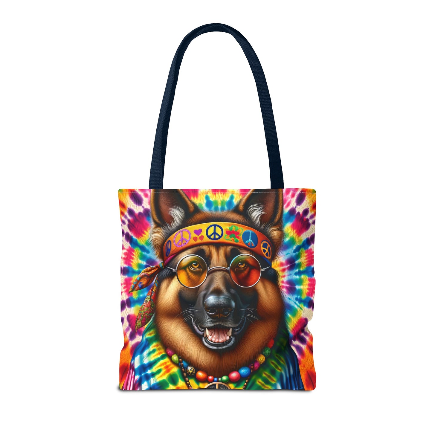 Hippie German Shepherd Tote Bag