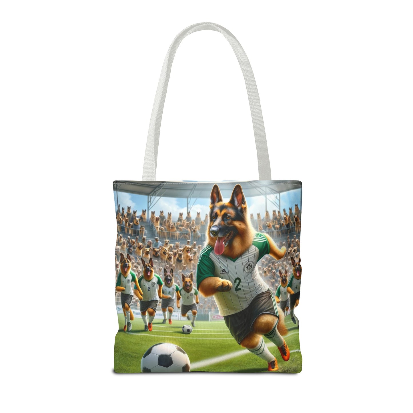 German Shepherd Playing Soccer Tote Bag