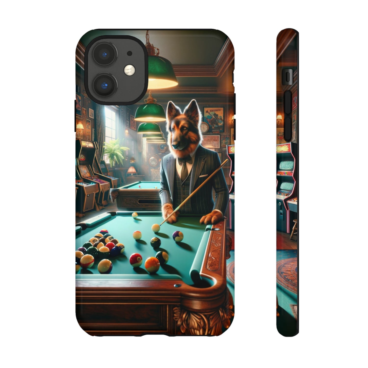 German Shepherd Playing Pool Phone Case