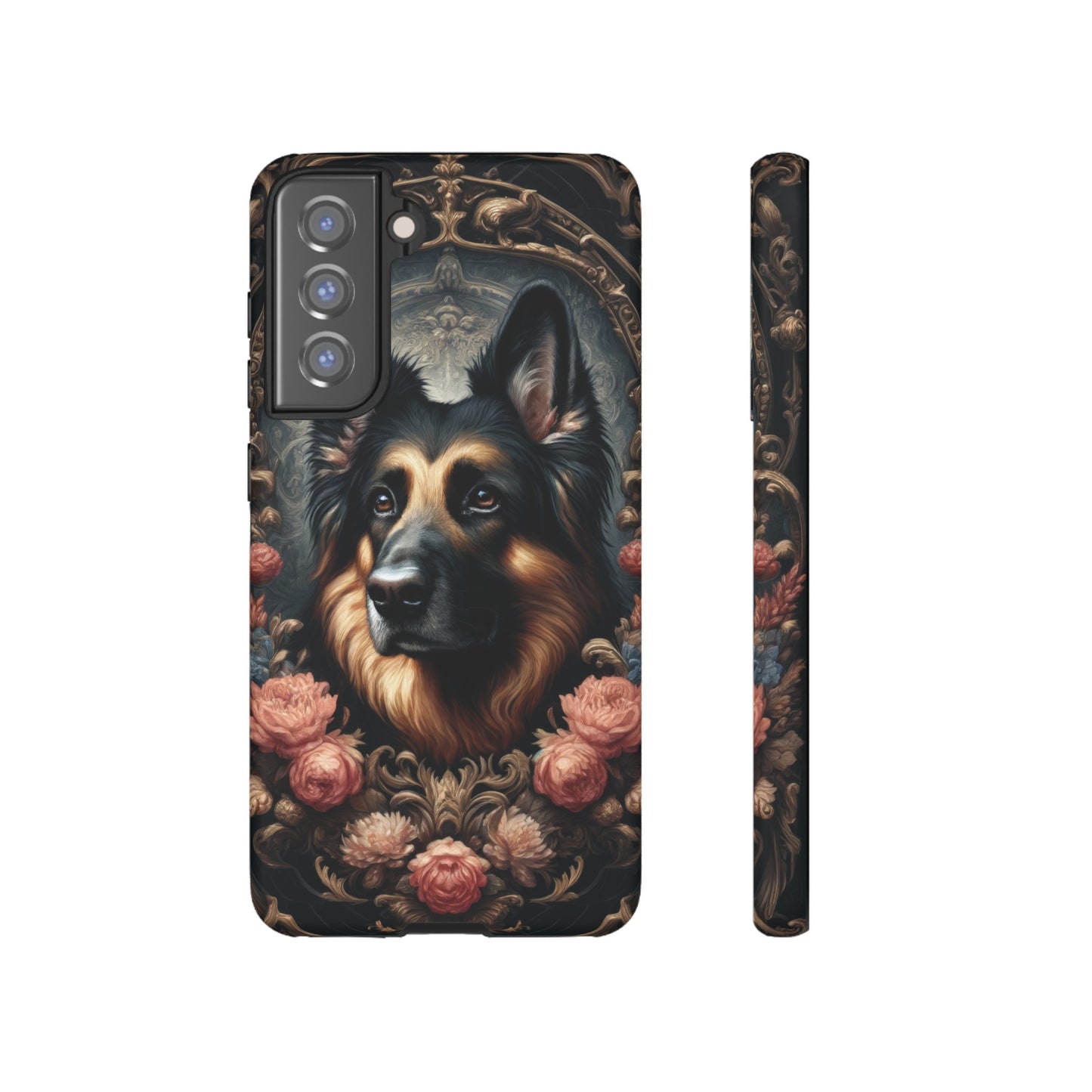 Gothic, high angle German Shepherd Phone Case