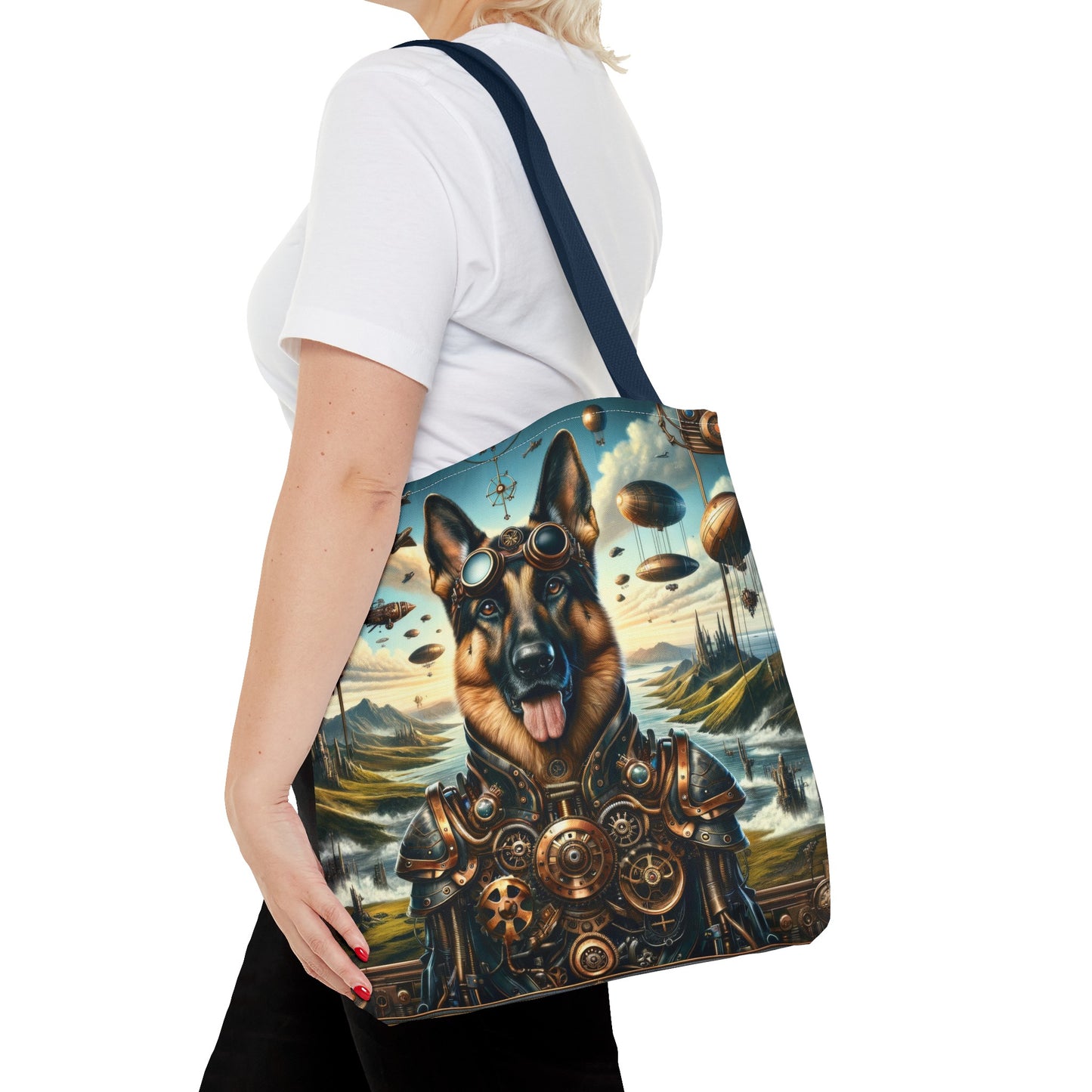 Steampunk Fantasy German Shepherd V2 Tote Bag