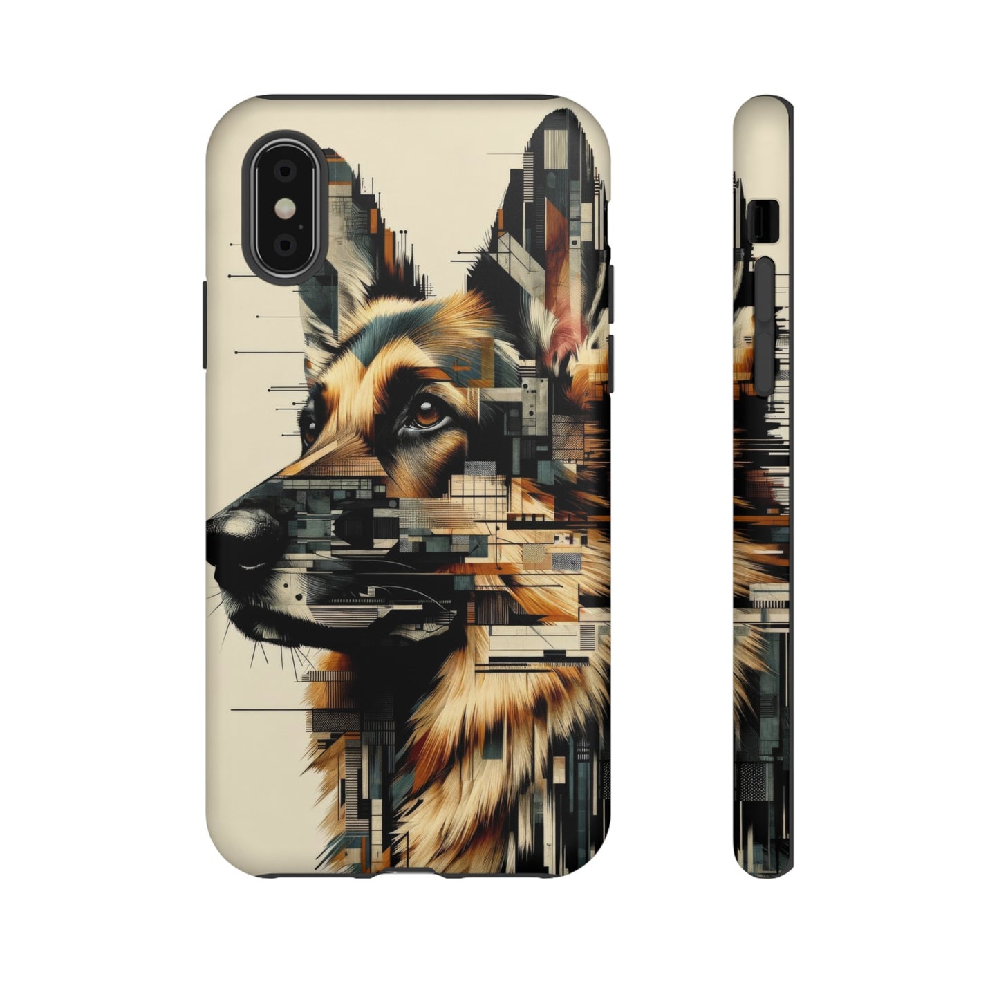 Constructivist and dadaist German Shepherd Phone Case