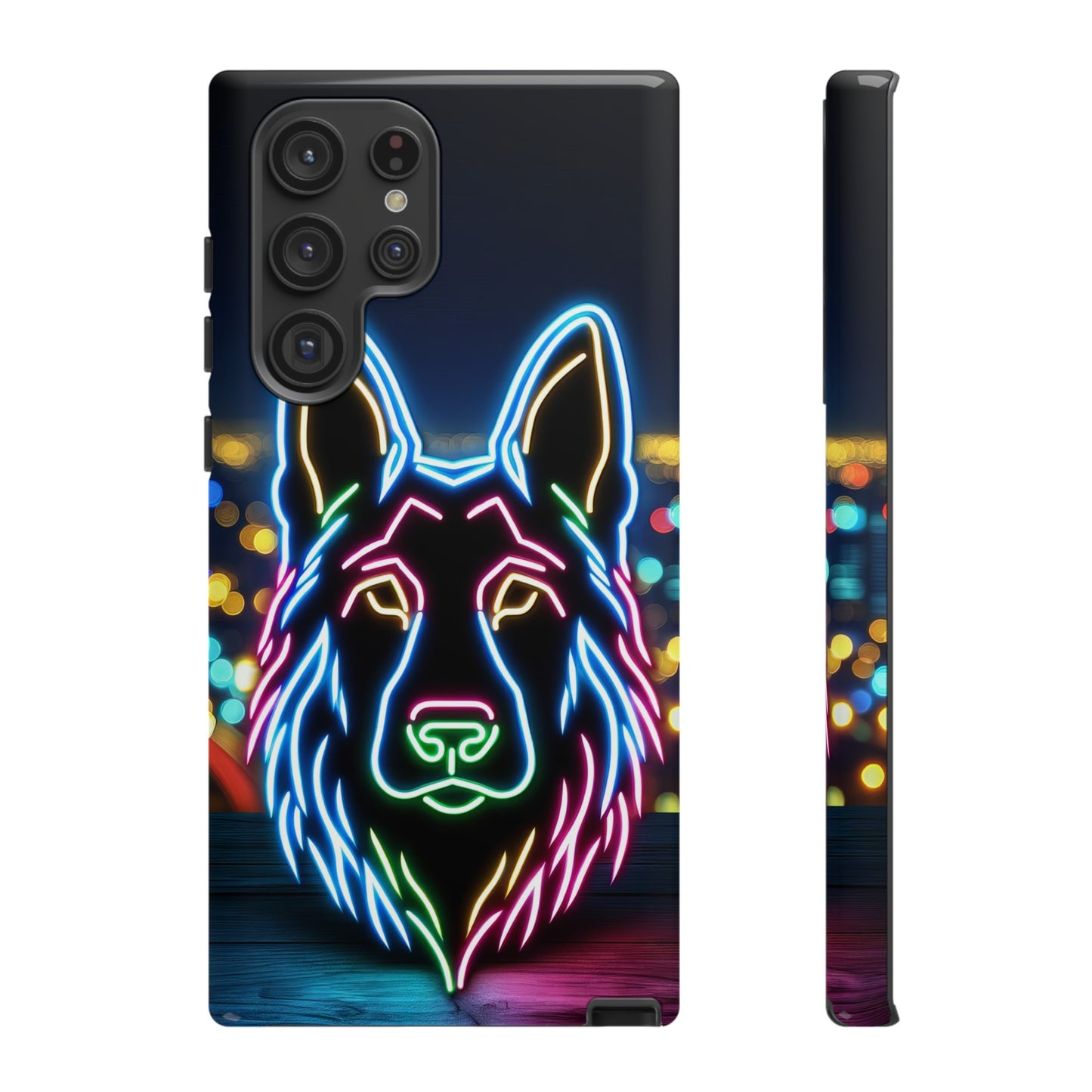 German Shepherd Neon Light Phone Case