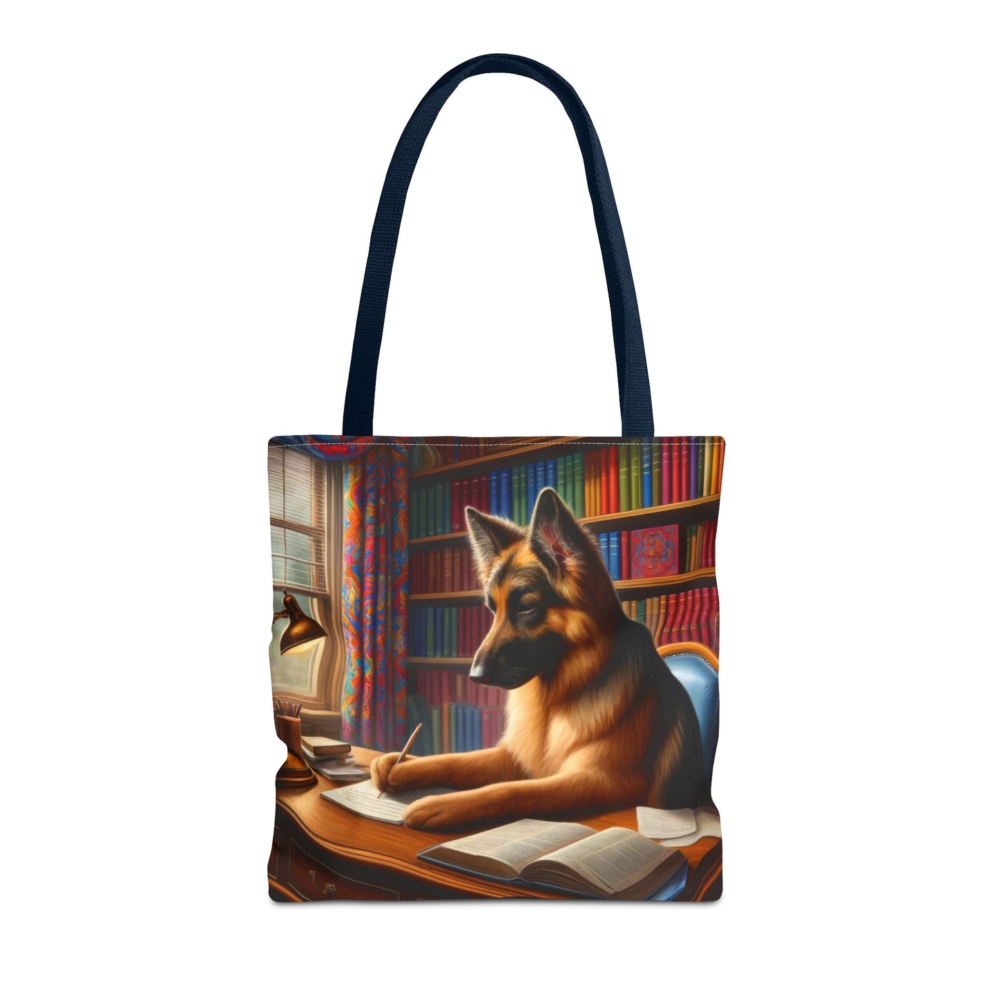 German Shepherd Writing a book Tote Bag