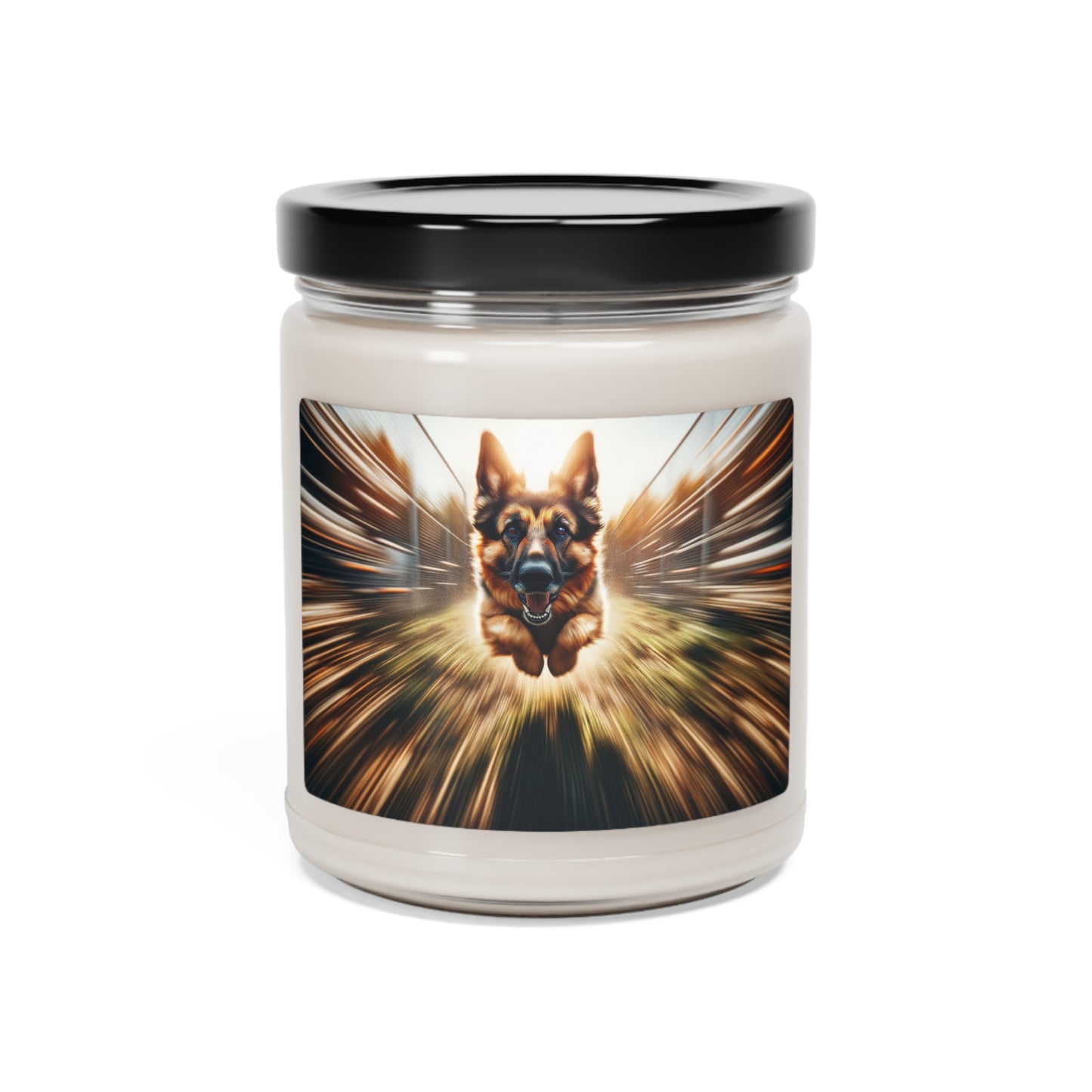 Motion blur German Shepherd Scented Soy Candle, 9oz