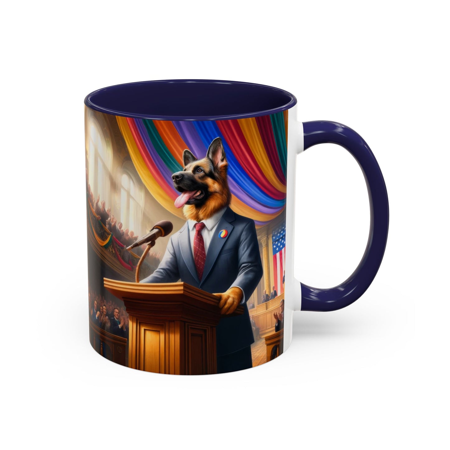 German Shepherd Giving a Speech Coffee Mug