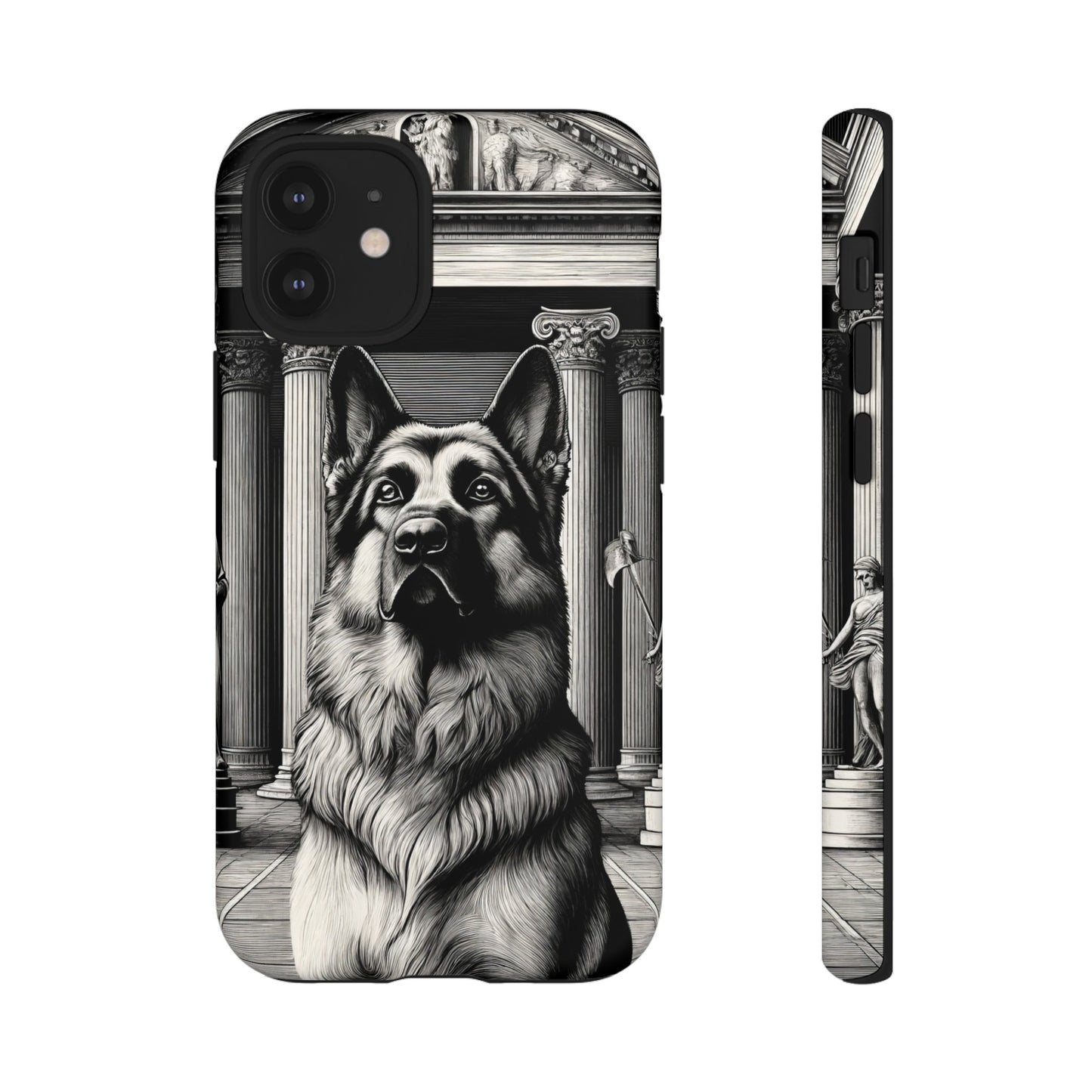 Etching and greco-roman German Shepherd Phone Case