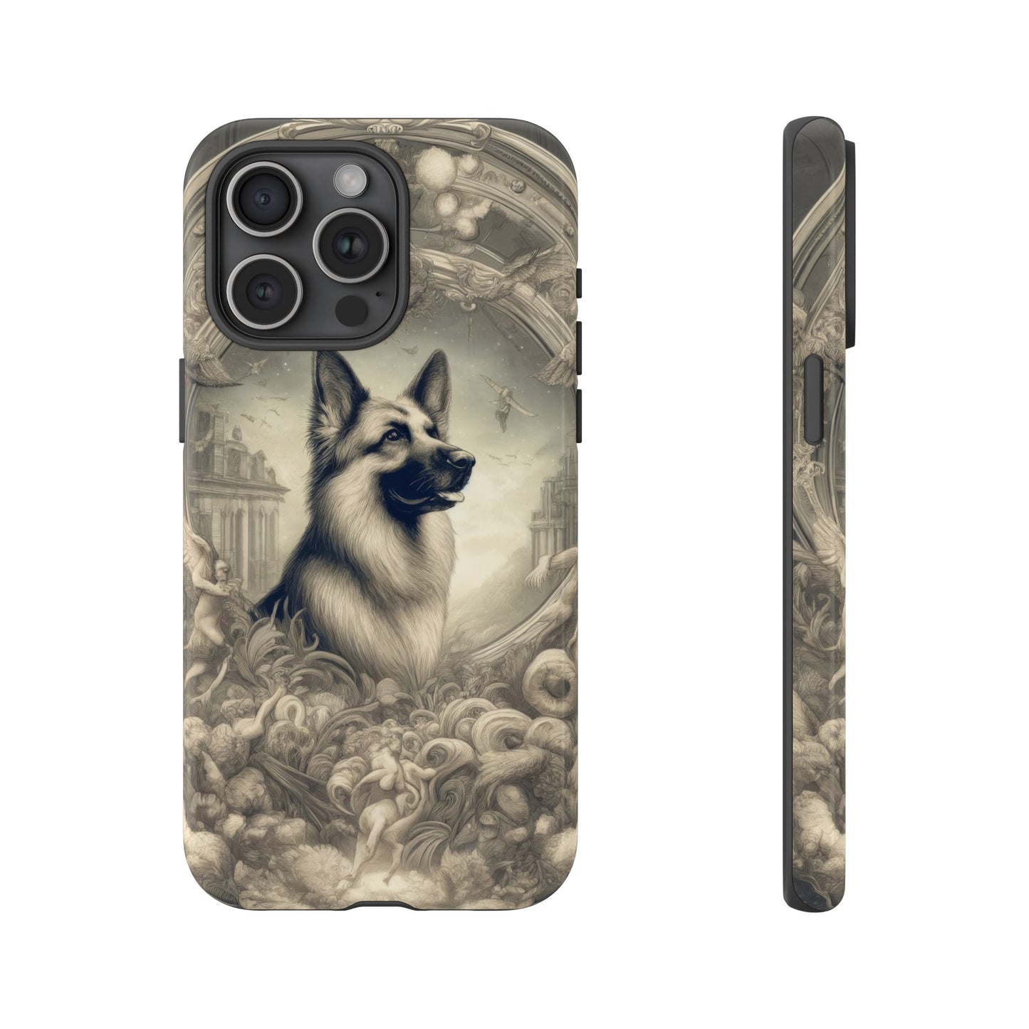 Dreamy fantasy and rococo German Shepherd Phone Case