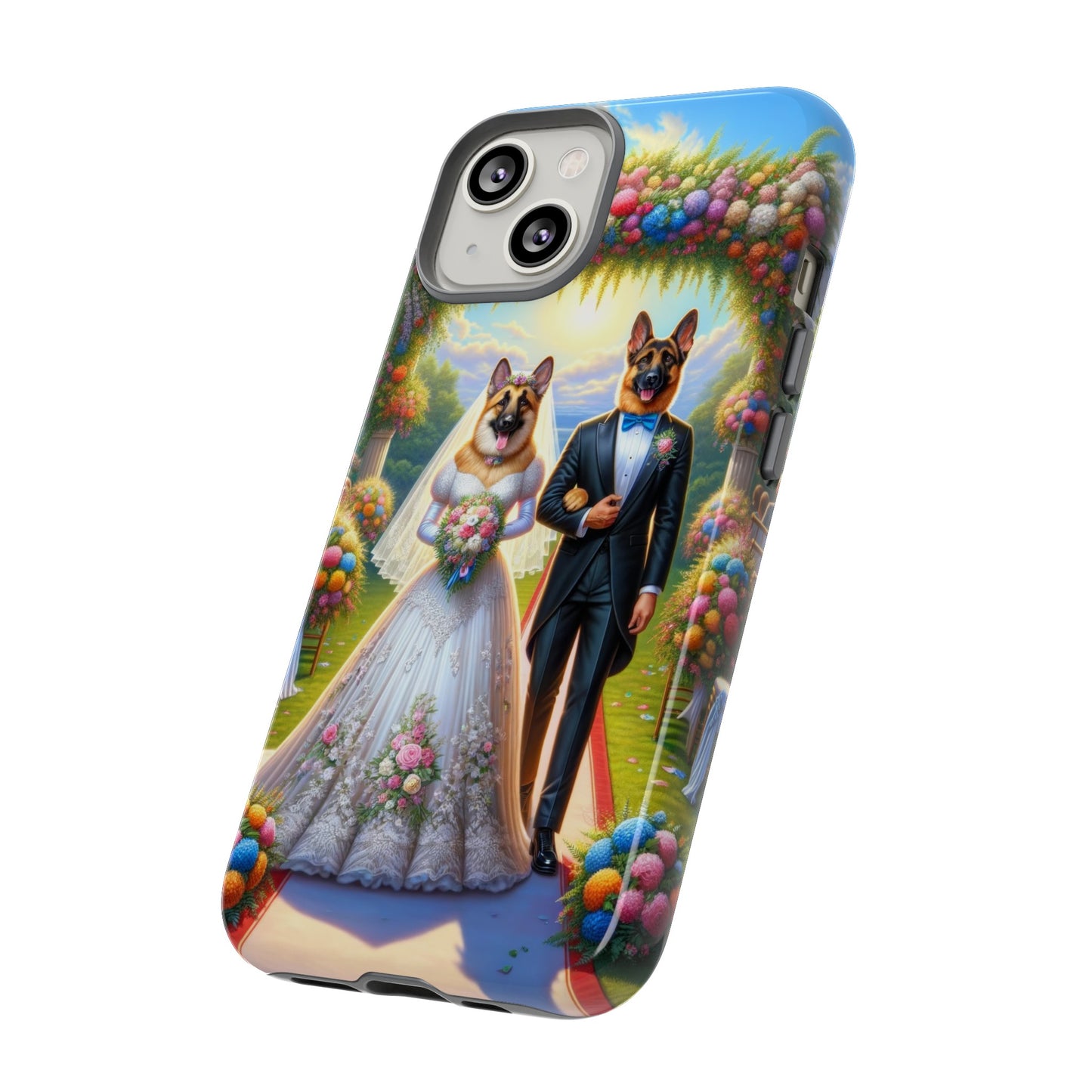 German Shepherds getting Married  Phone Case