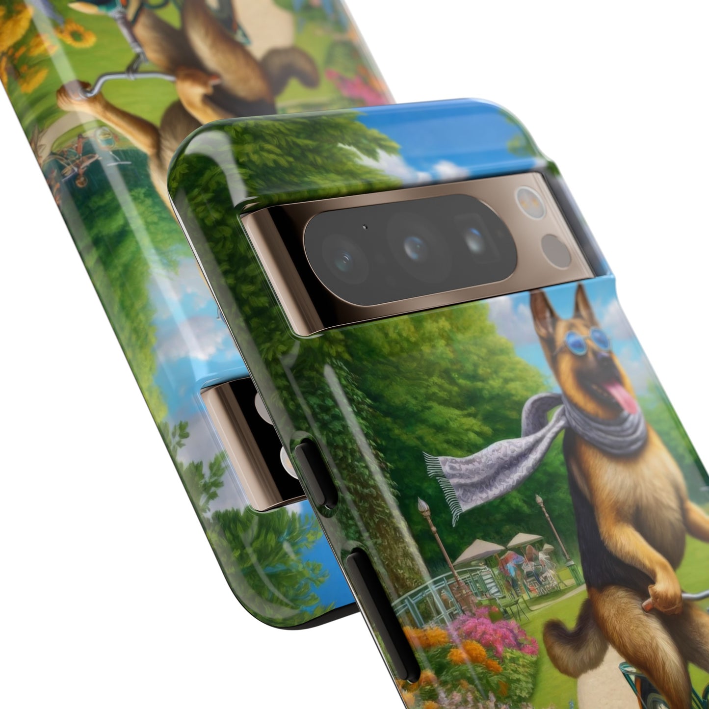 German Shepherd Riding a Bicycle Phone Case