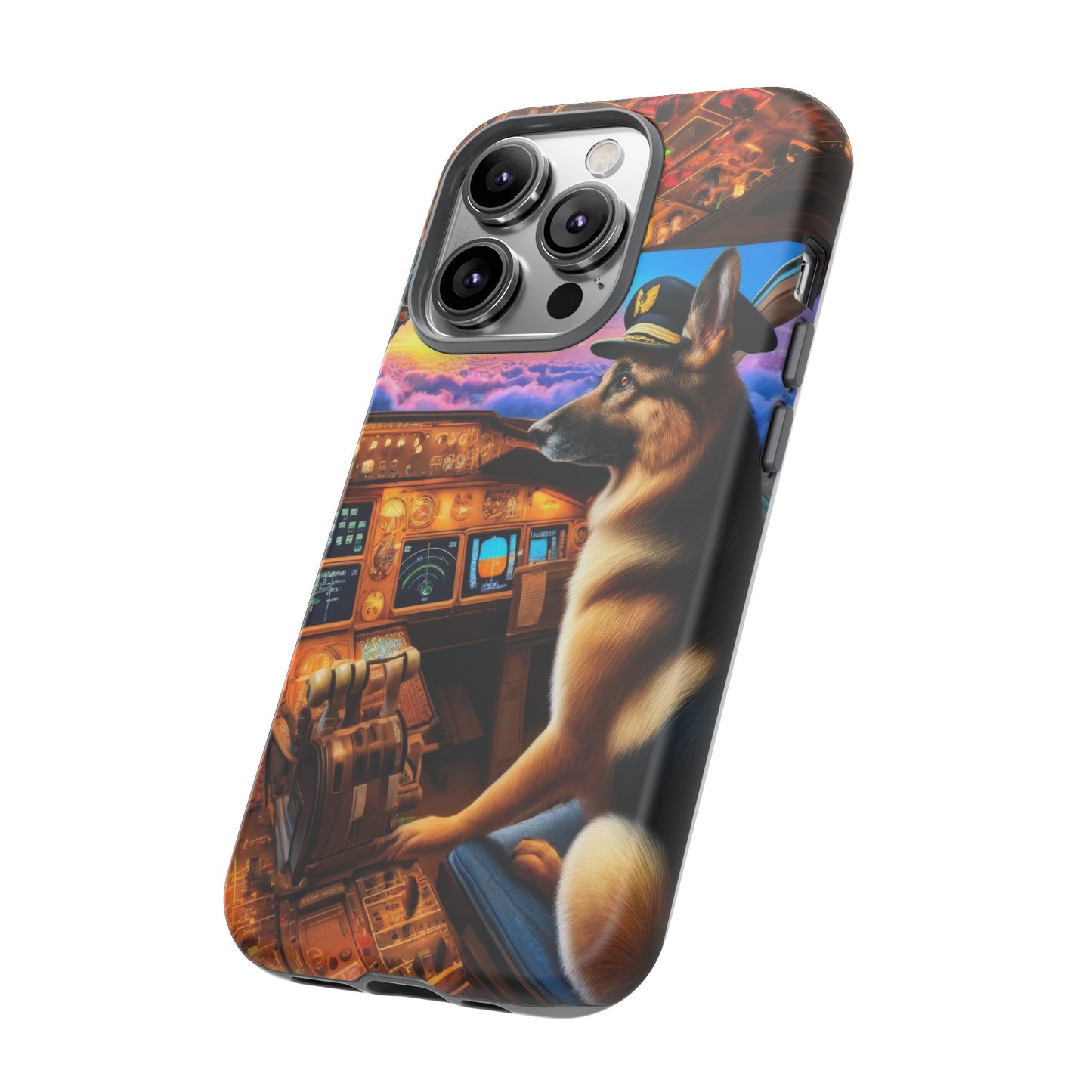 German Shepherd Flying an Airplane Phone Case