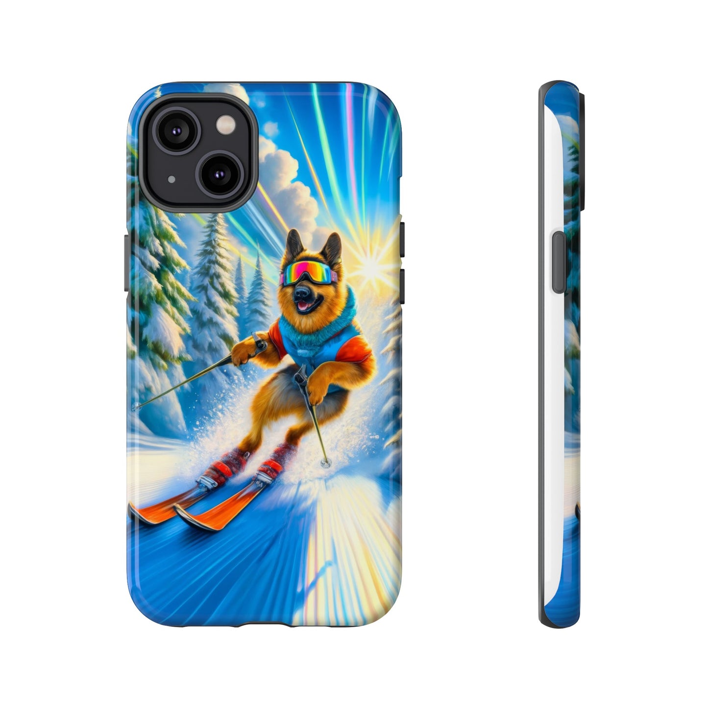 German Shepherd Skiing Phone Case