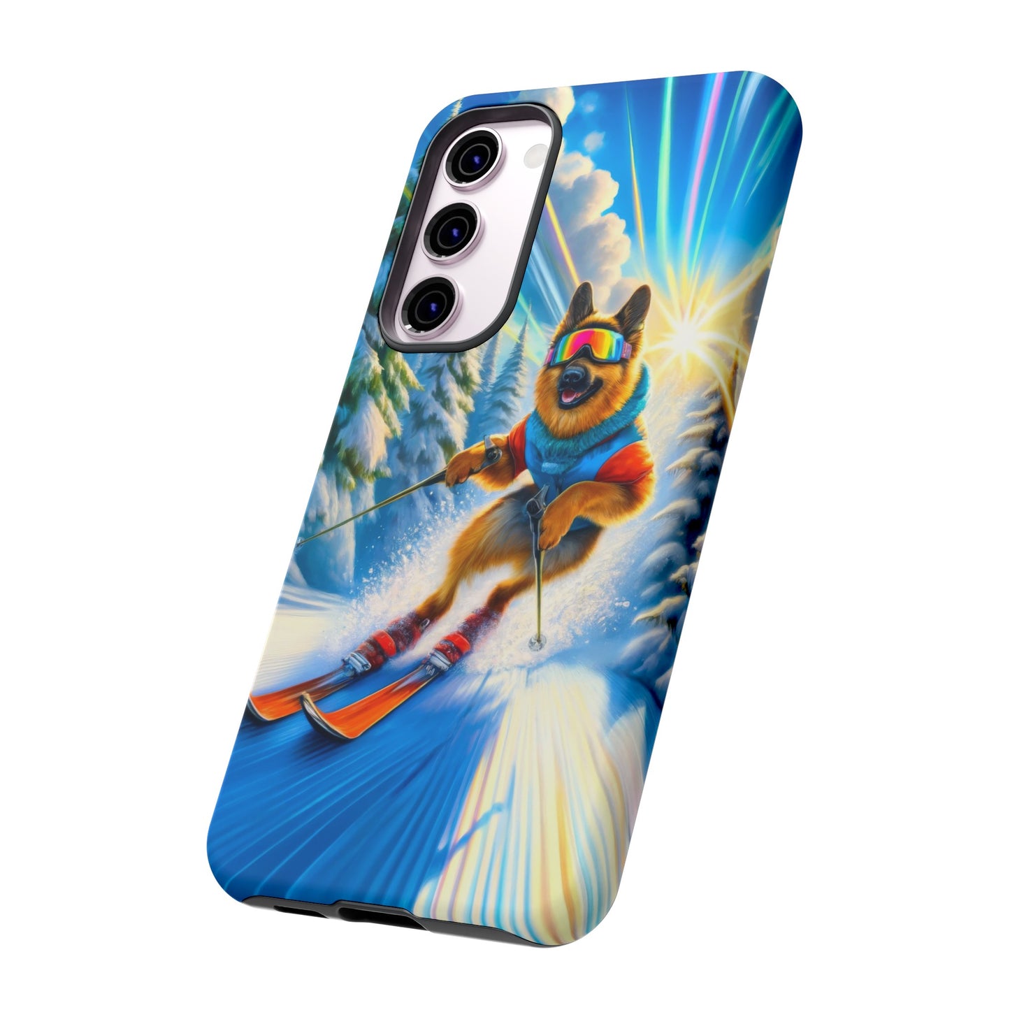 German Shepherd Skiing Phone Case