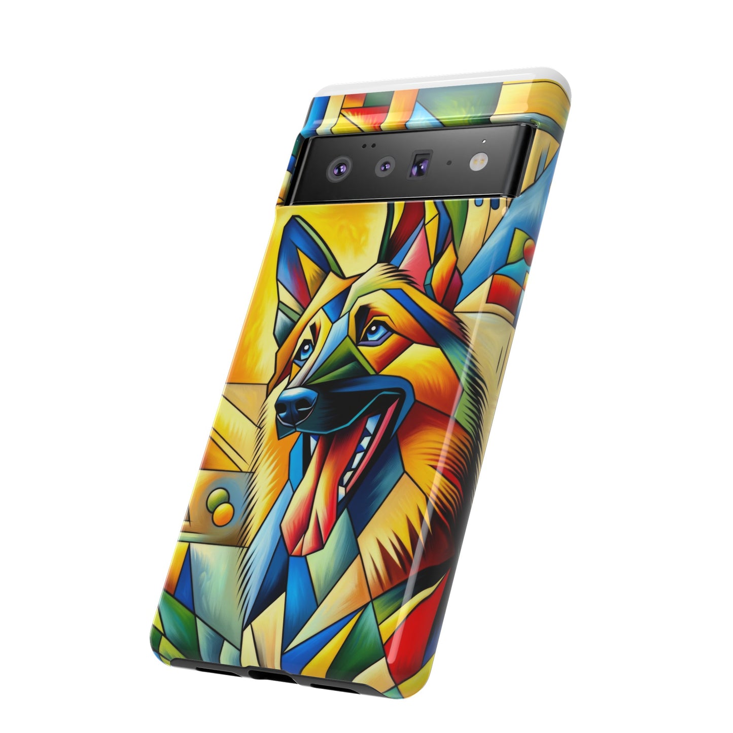 German Shepherd in Cubism Tough Phone Case