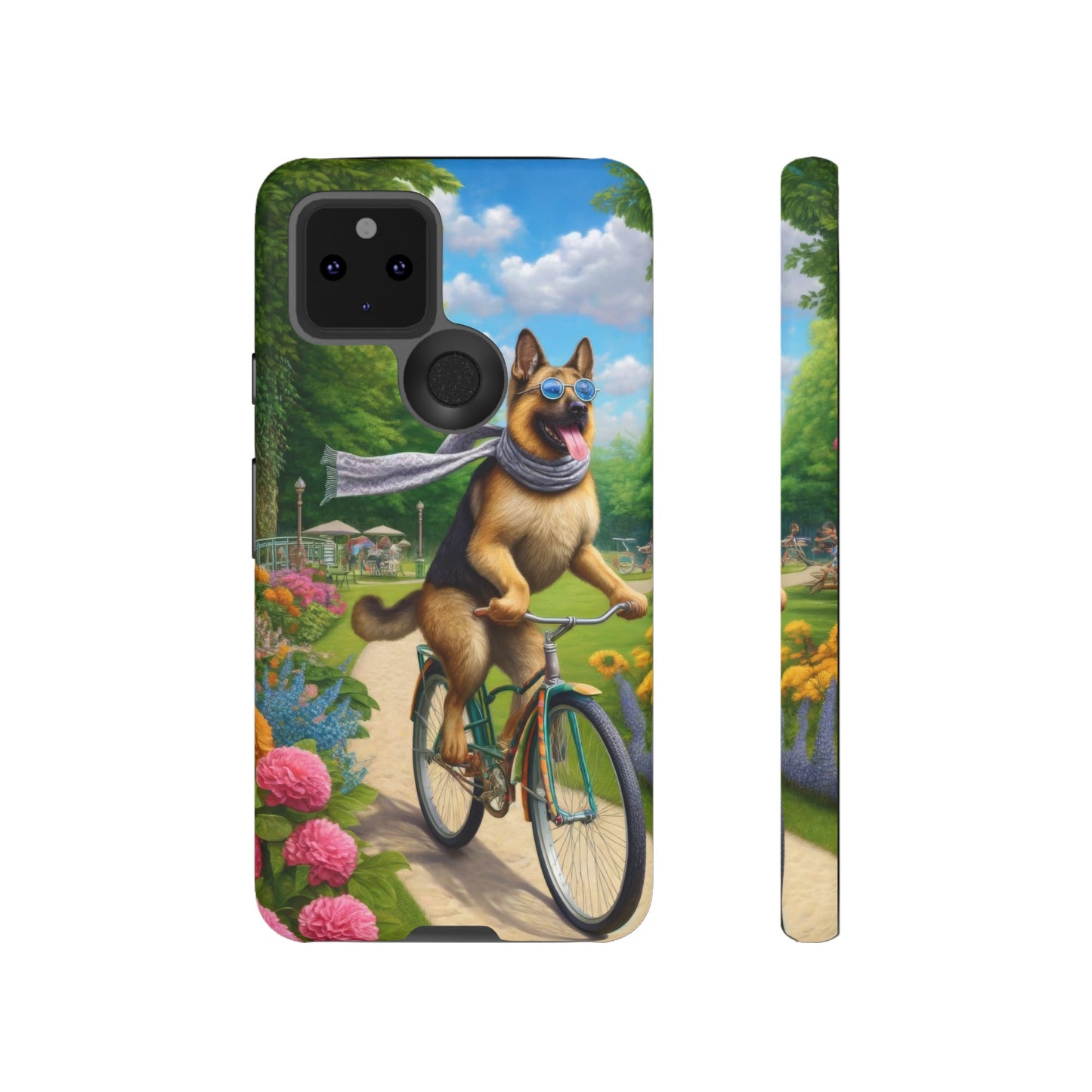 German Shepherd Riding a Bicycle Phone Case