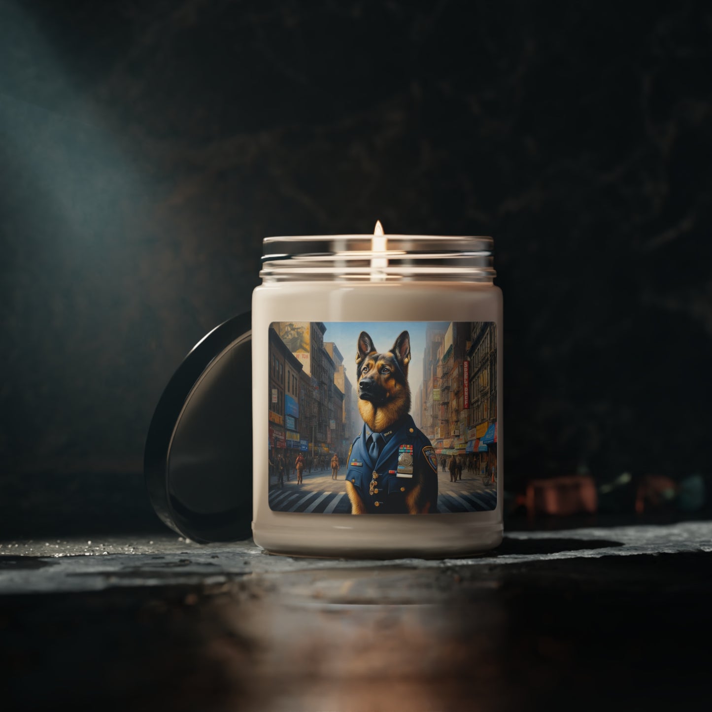 German Shepherd Police Officer Scented Soy Candle, 9oz