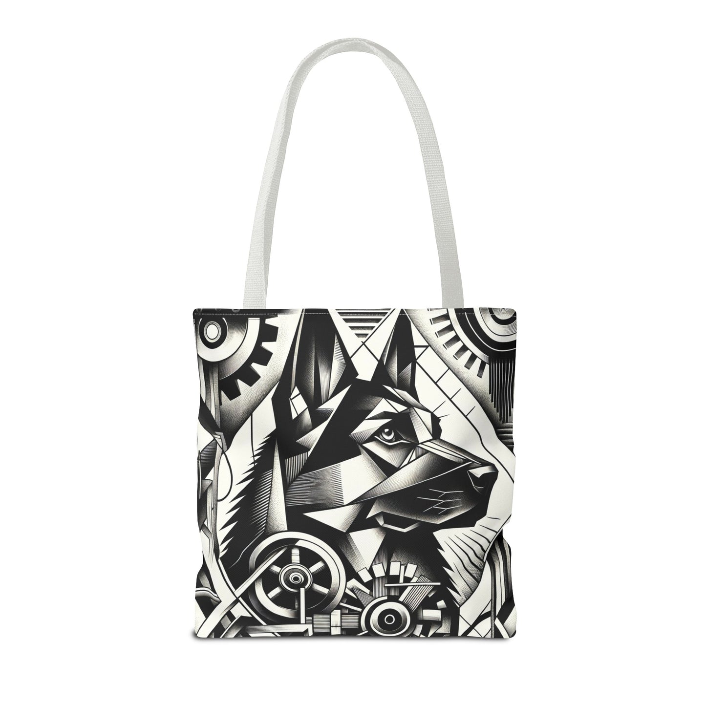 Constructivism and etching style German Shepherd Tote Bag