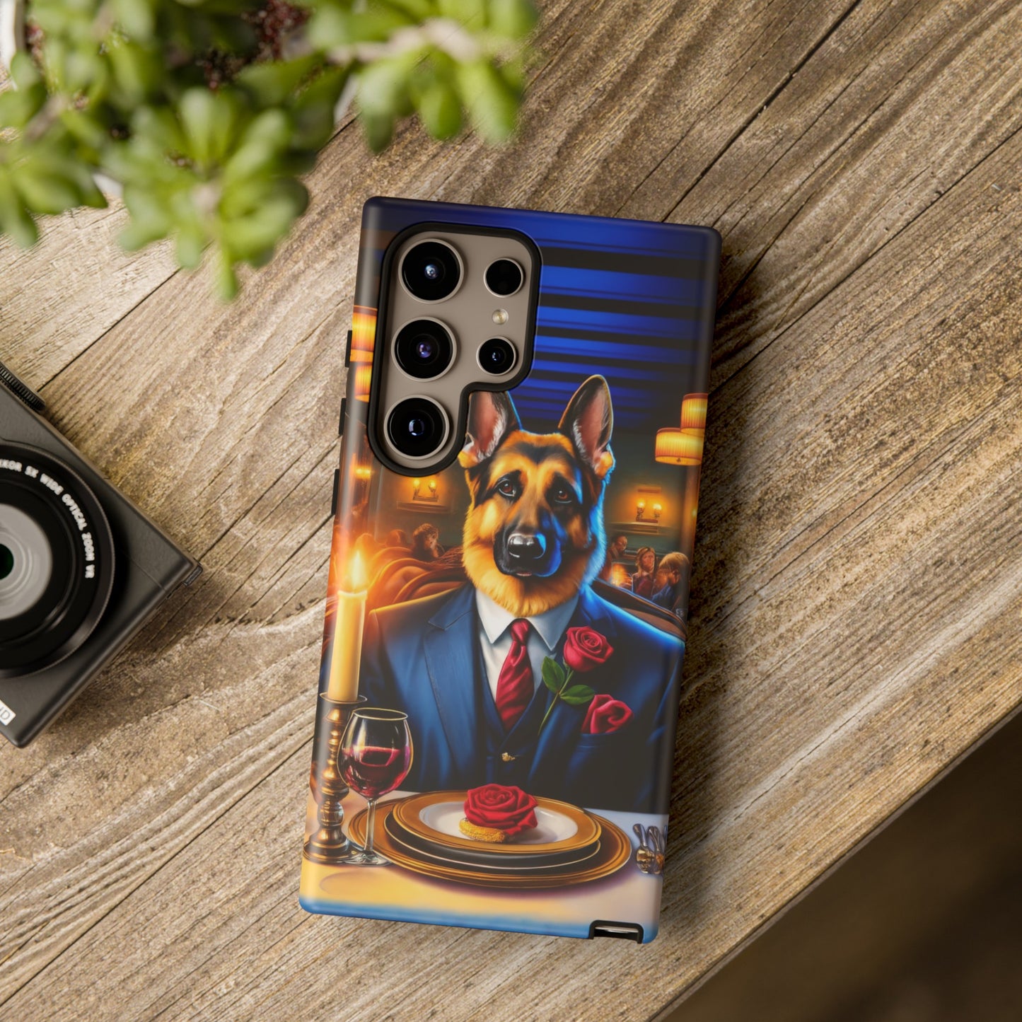 German Shepherd Going on a Date at a Restaurant Phone Case