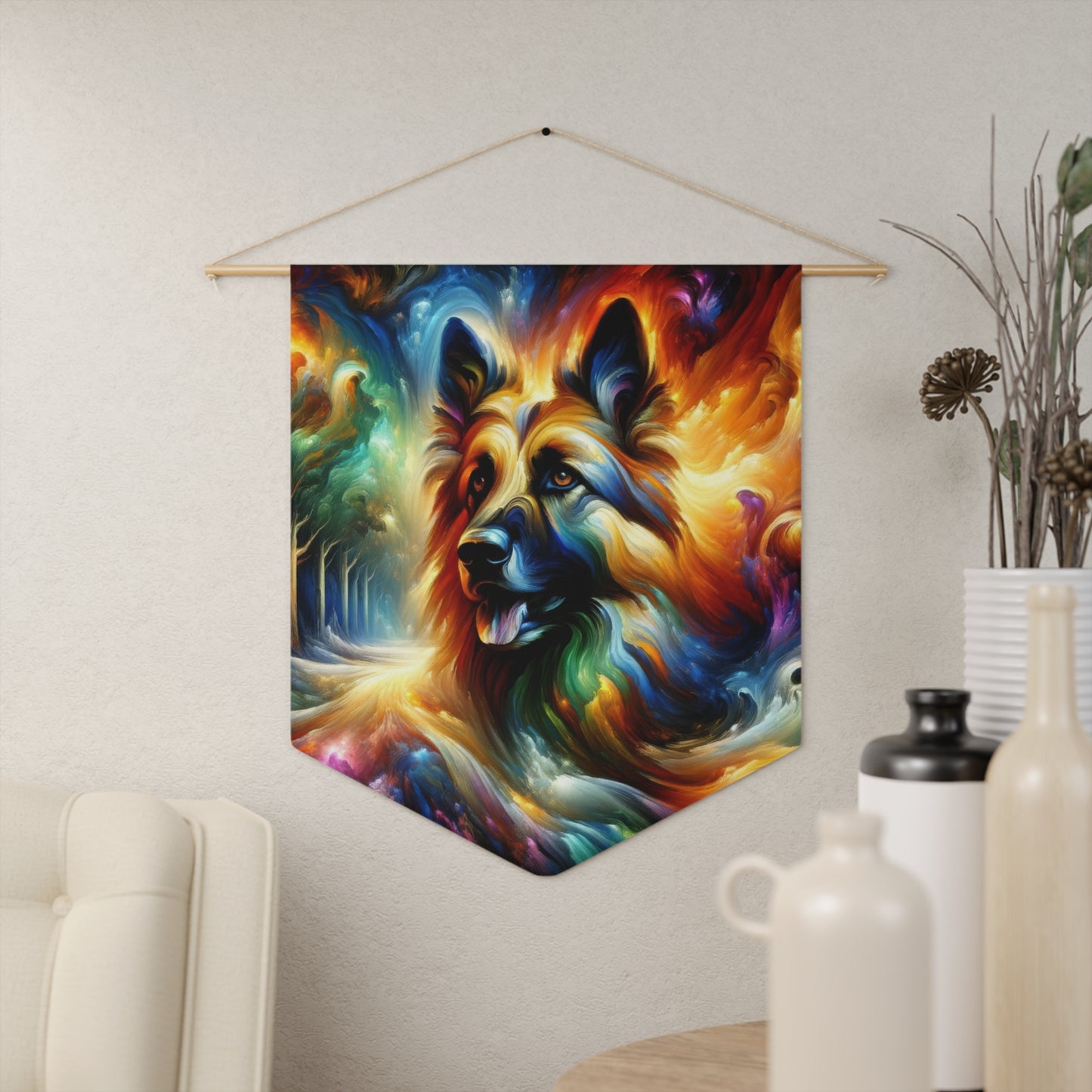 Expressionism and fantasy German Shepherd Pennant