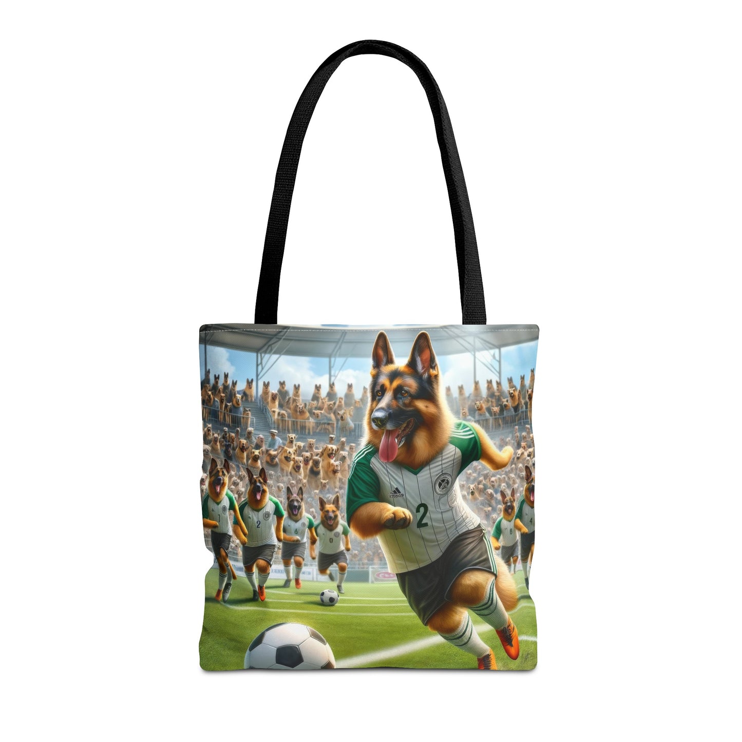 German Shepherd Playing Soccer Tote Bag