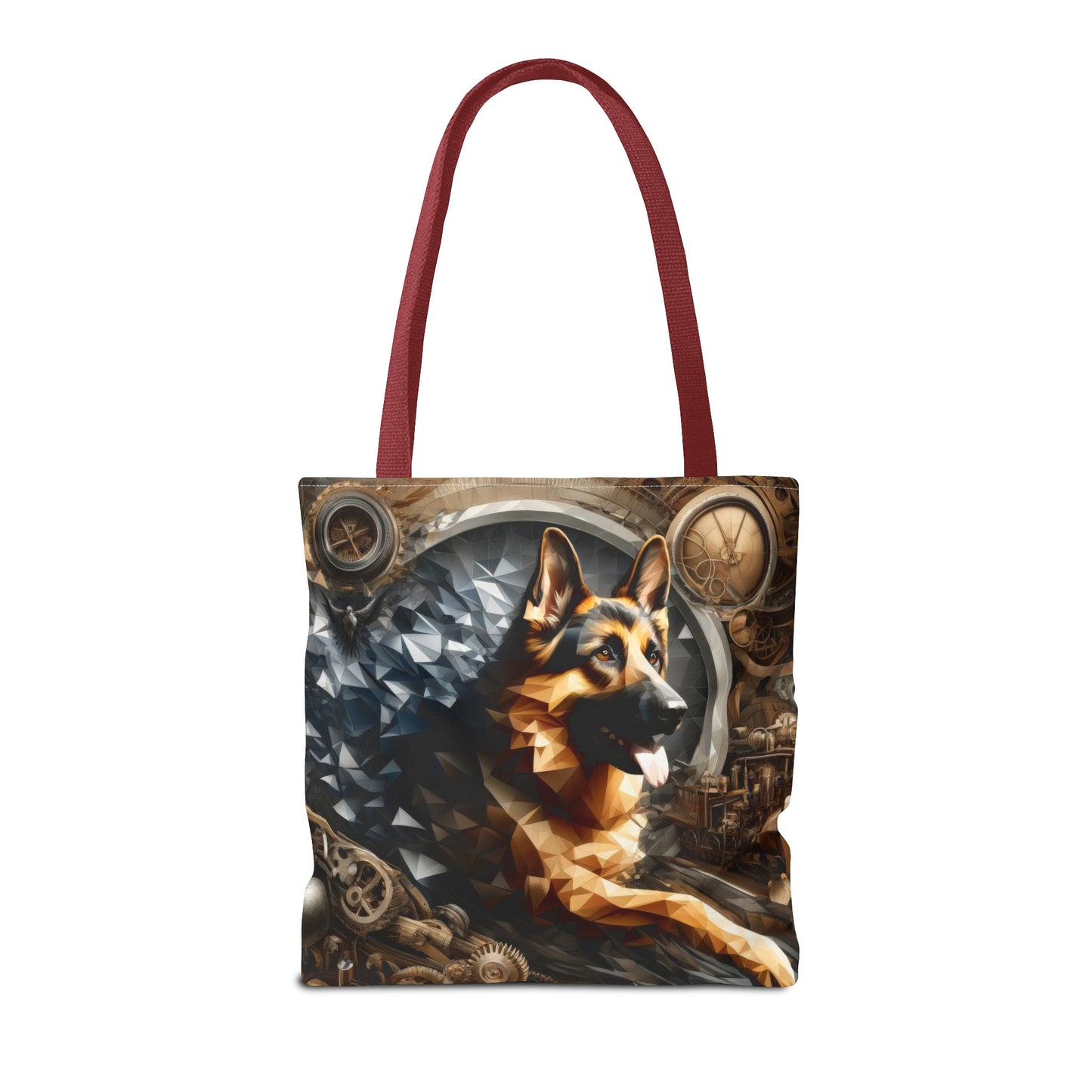 Scratchboard and vaporwave German Shepherd Tote Bag