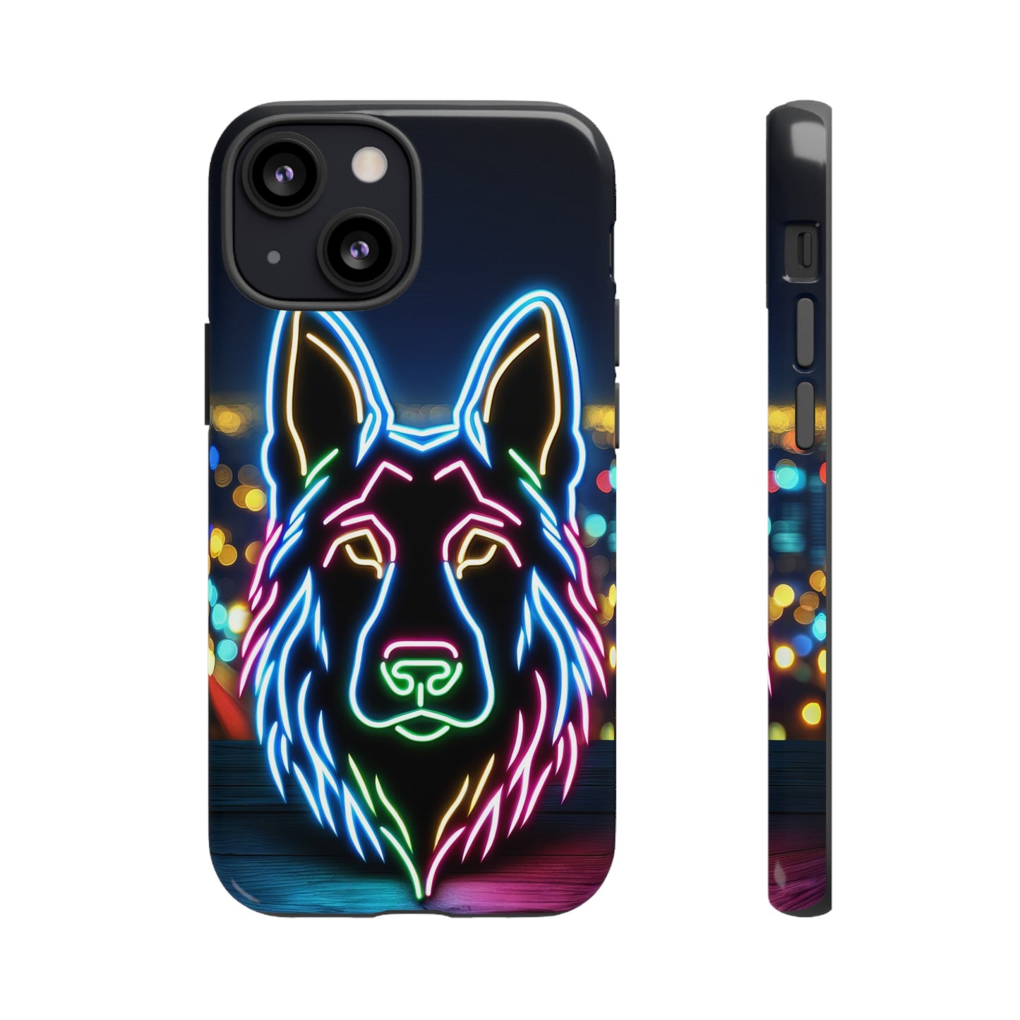 German Shepherd Neon Light Phone Case