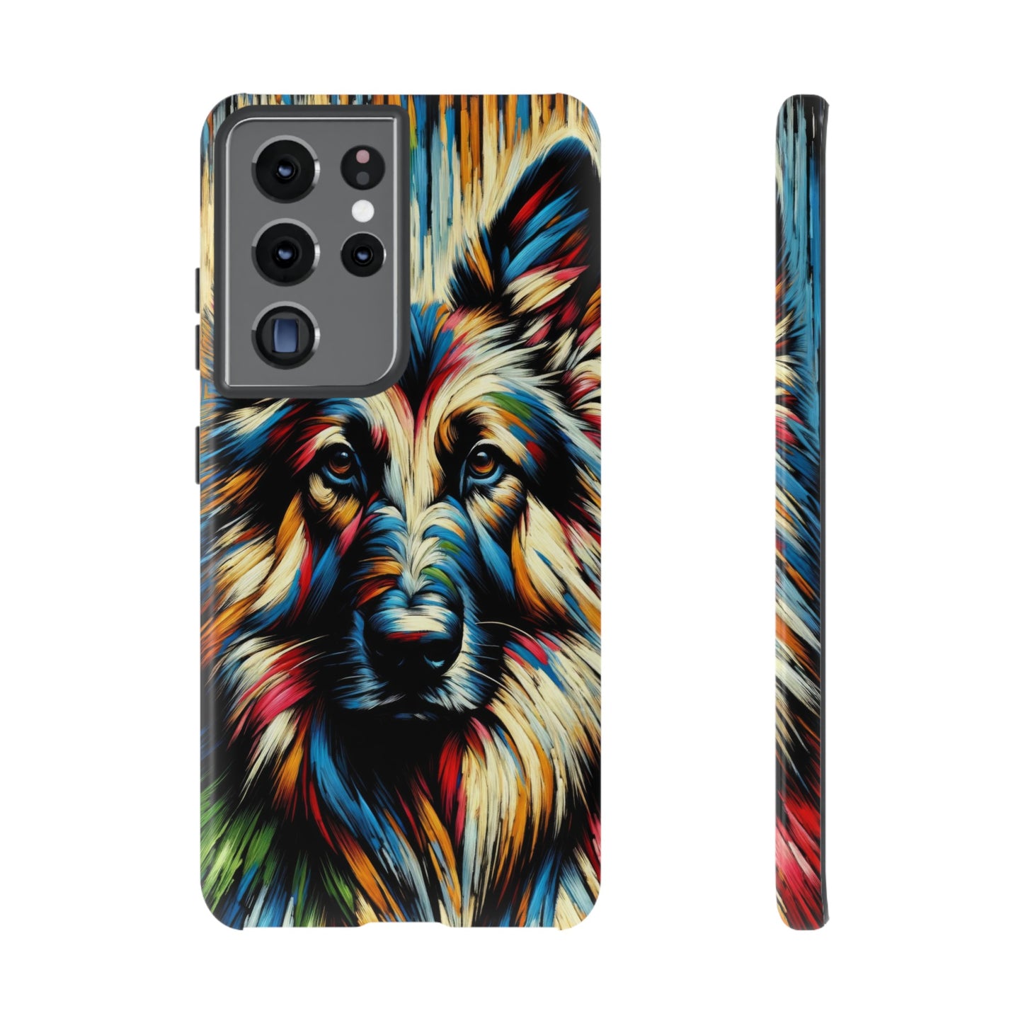 Fauvism scratchboard technique German Shepherd Phone Case