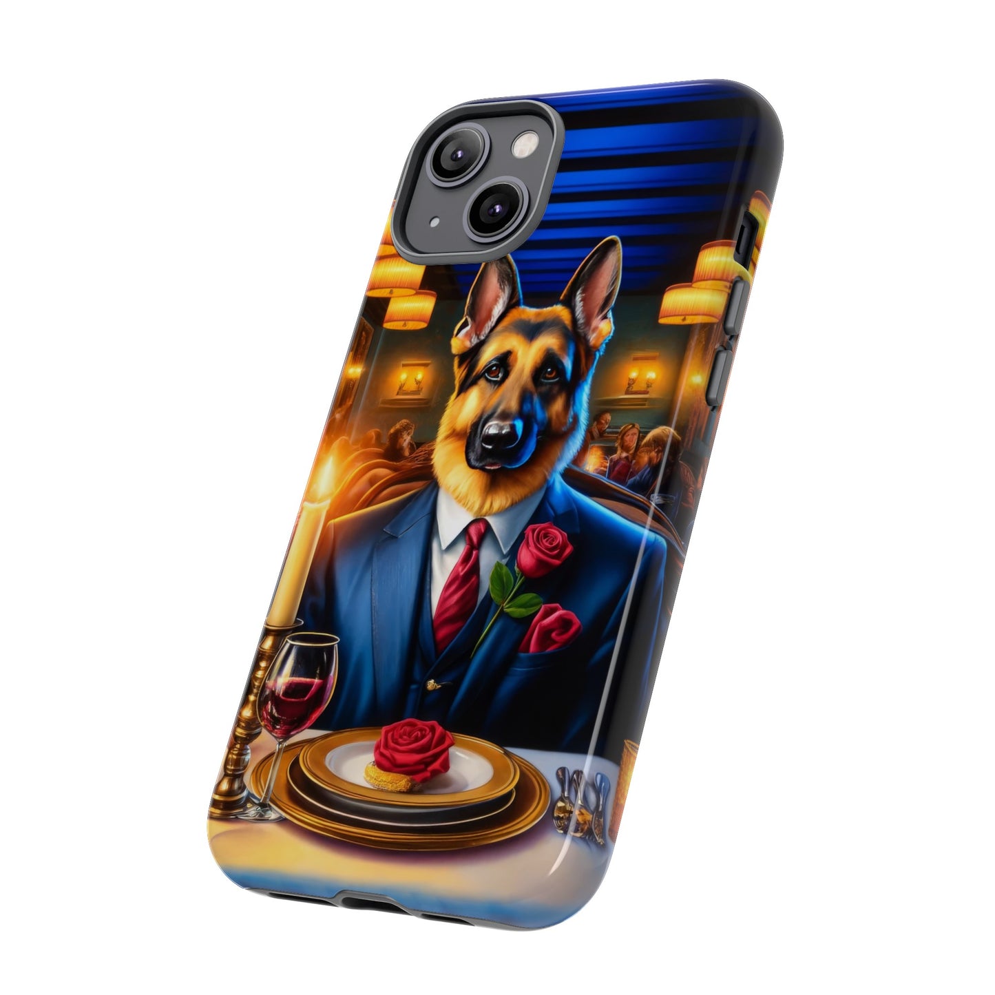 German Shepherd Going on a Date at a Restaurant Phone Case