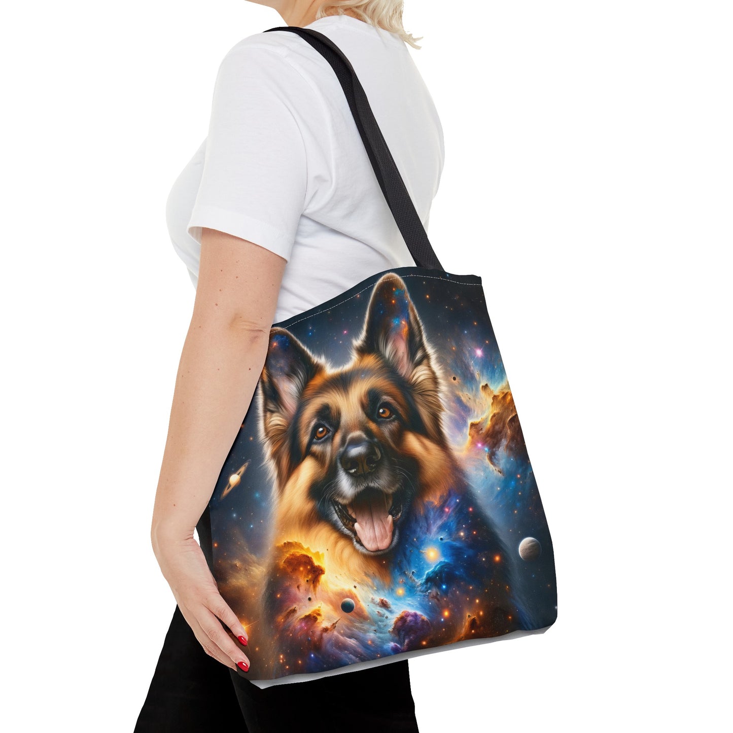 German Shepherd in Space Tote Bag