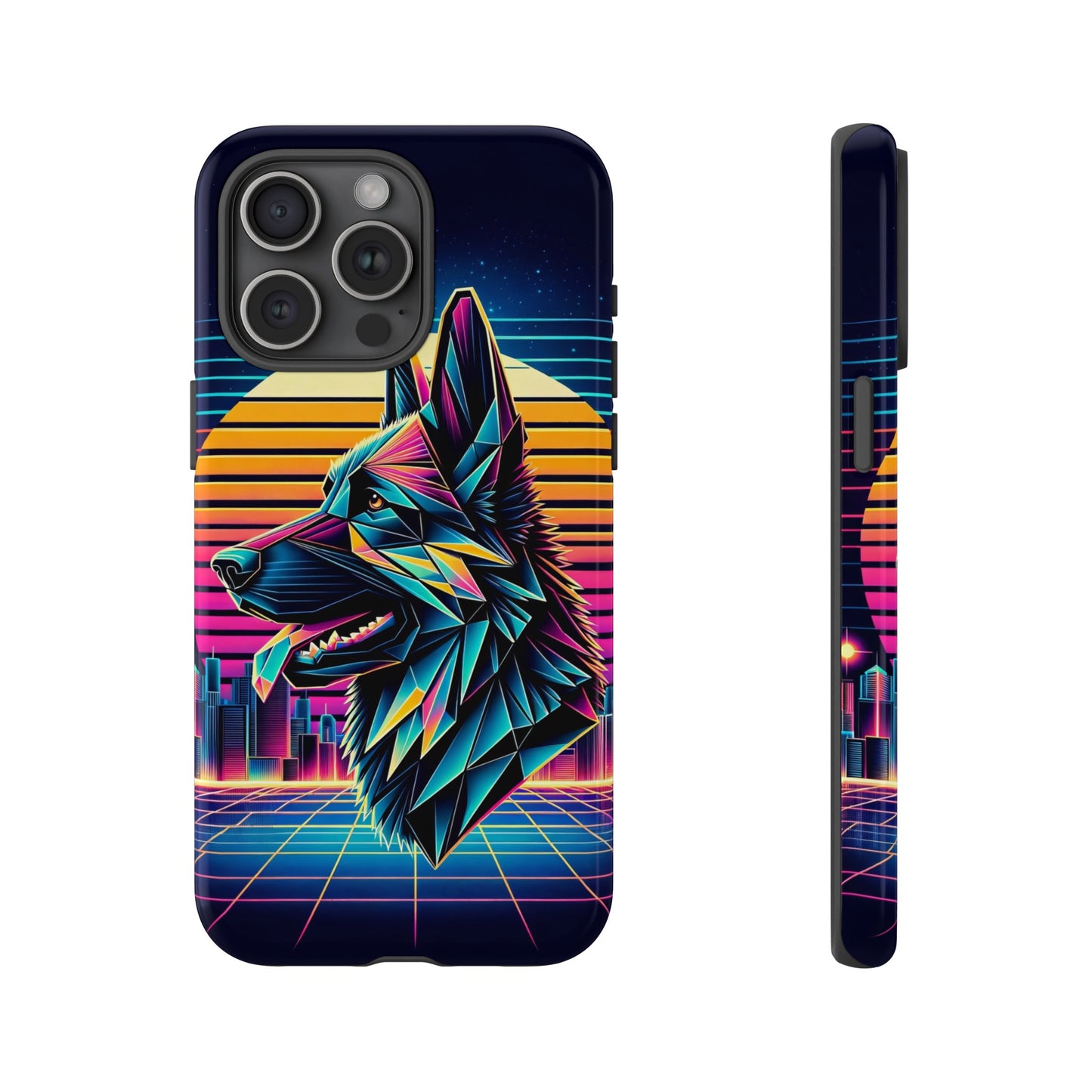 Origami and polyart German Shepherd Phone Case