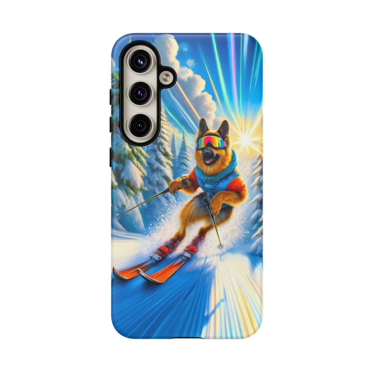 German Shepherd Skiing Phone Case