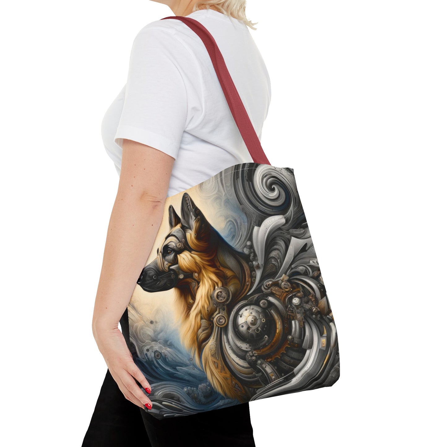 Byzantine, charcoal, and cybernetic German Shepherd Tote Bag