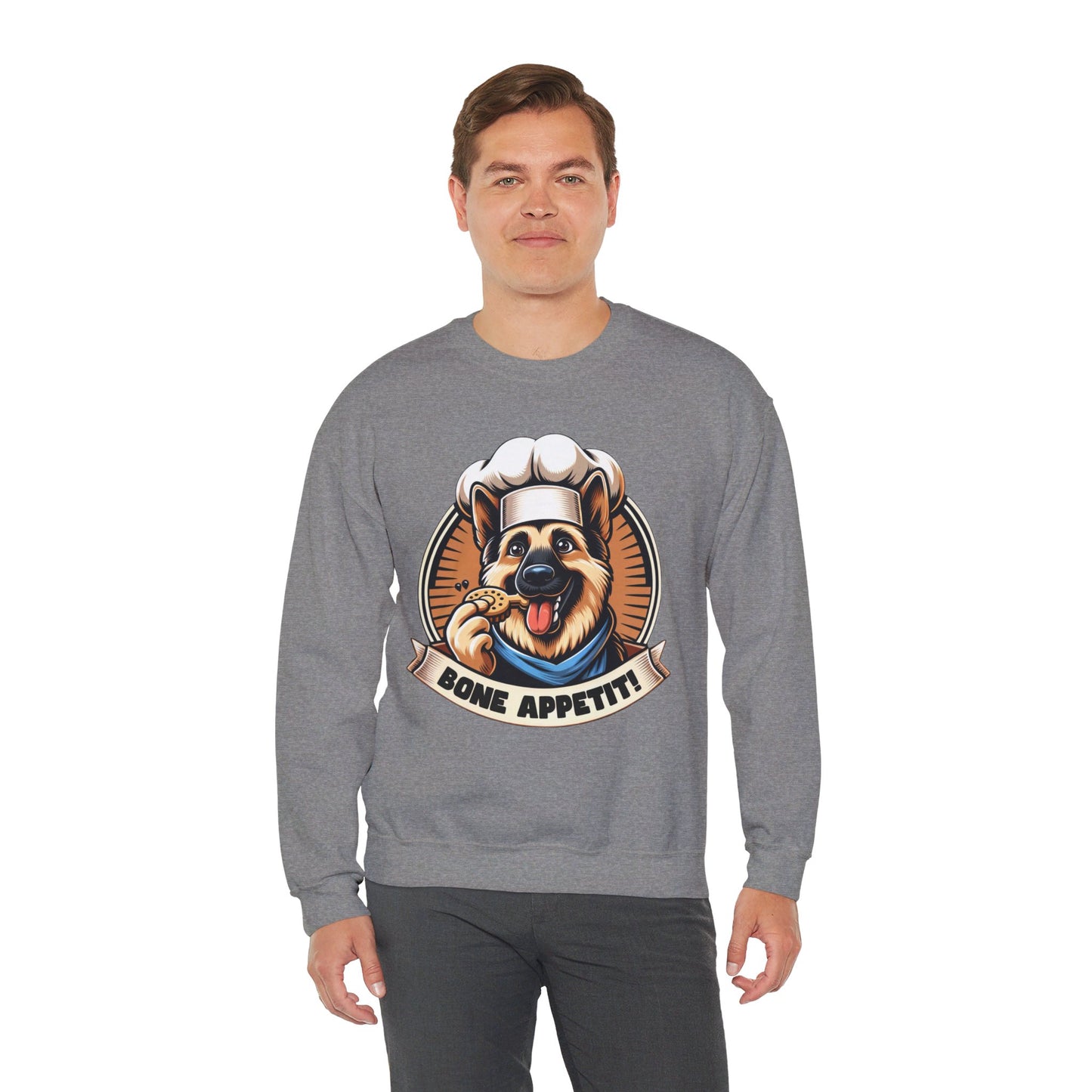 Bone Appetit Sweatshirt (10 colors) (German Shepherd)