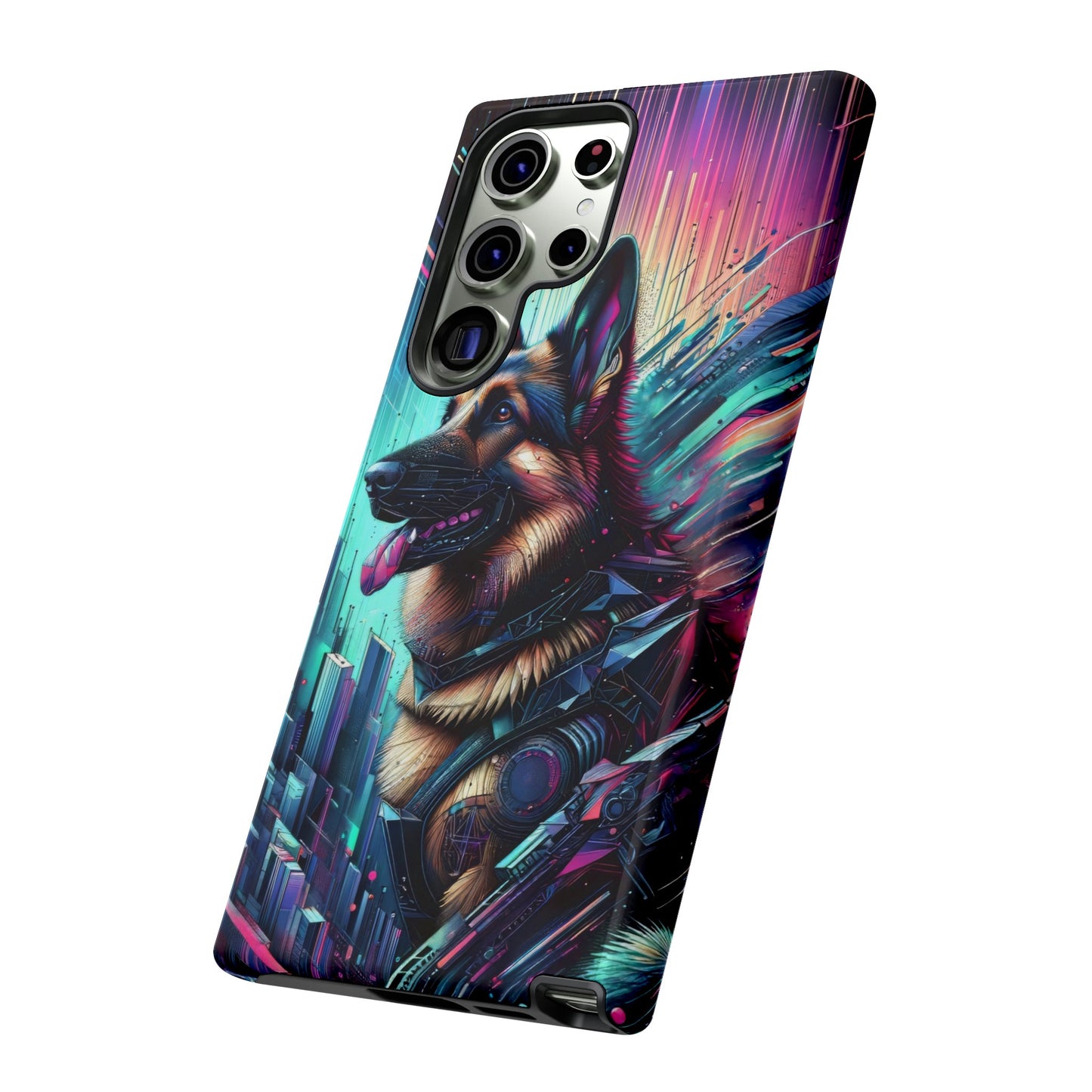 Futurism and gothic German Shepherd Phone Case