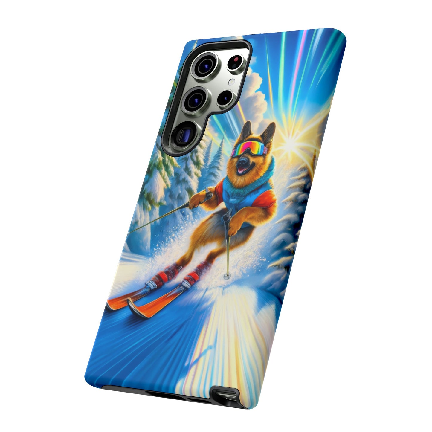 German Shepherd Skiing Phone Case