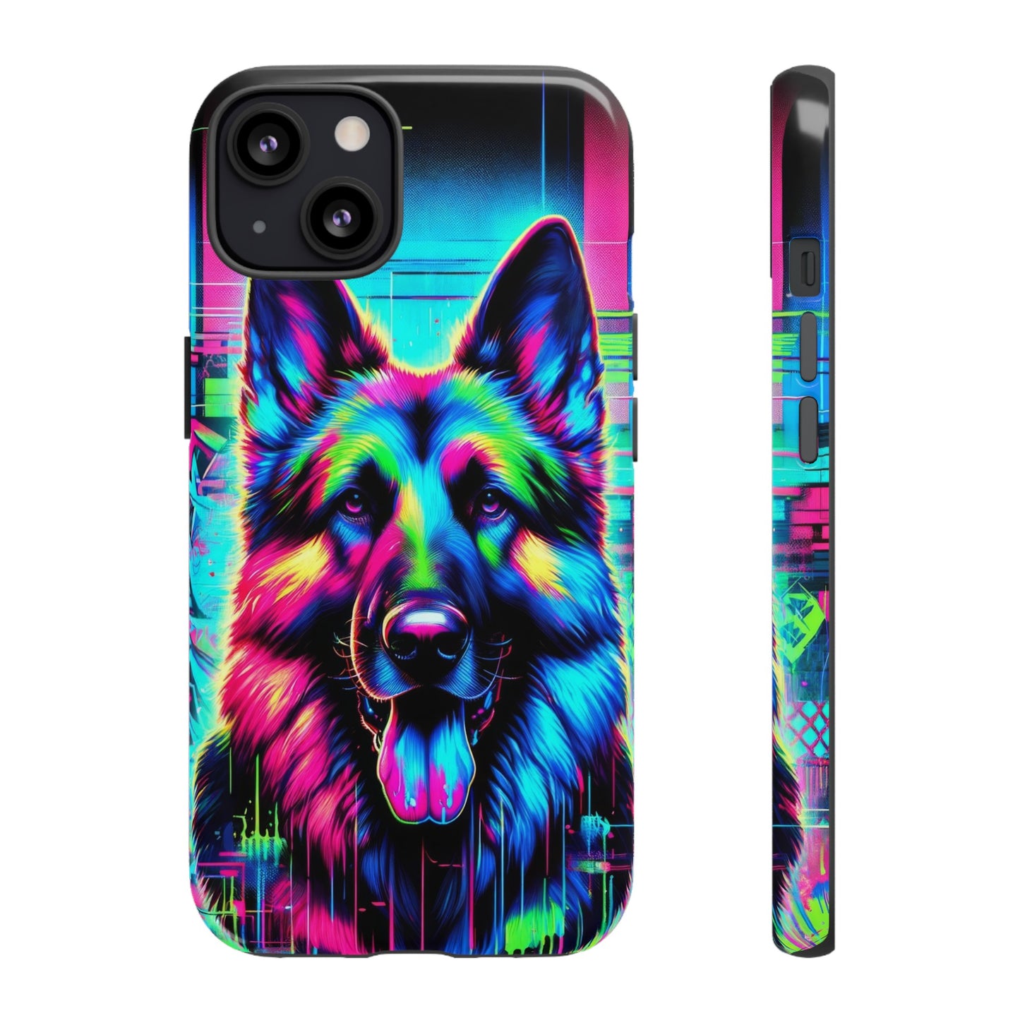 Neon graffiti German Shepherd Phone Case