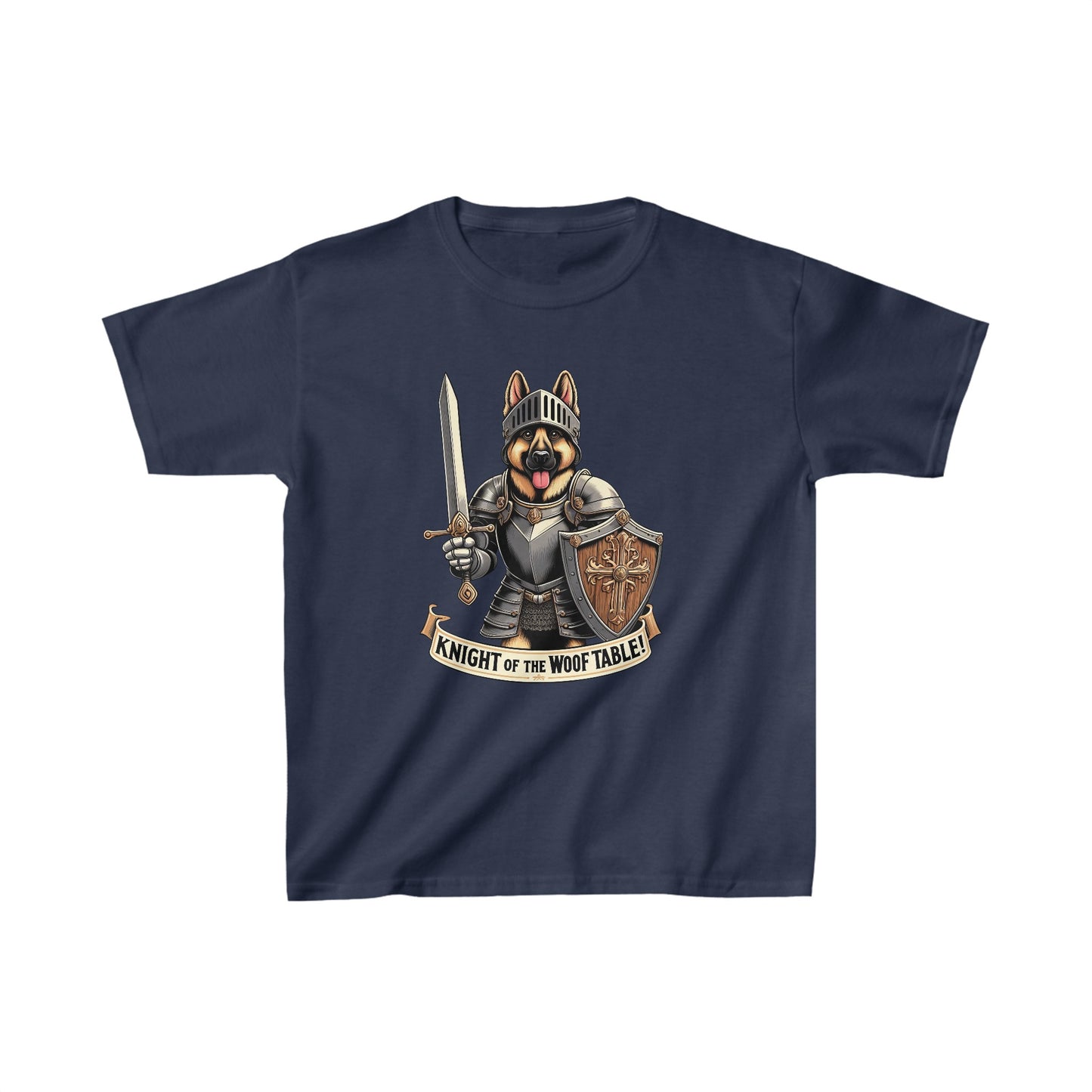 Knight of the Wolf Table Kids Size T-Shirt (Multi colors) (German Shepherd)