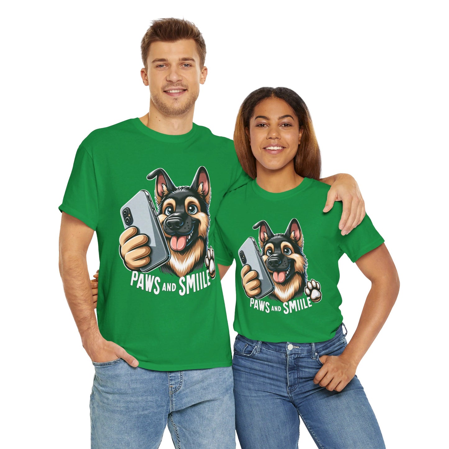 Paws and Smile T-Shirt (13 colors) (German Shepherd)