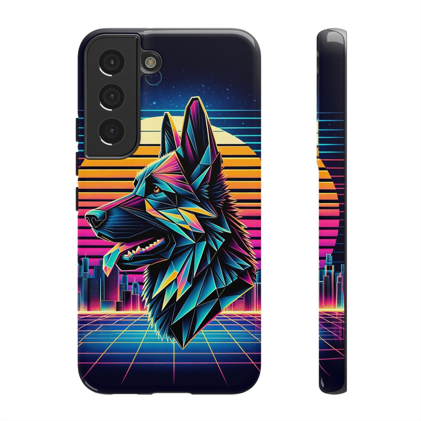 Origami and polyart German Shepherd Phone Case