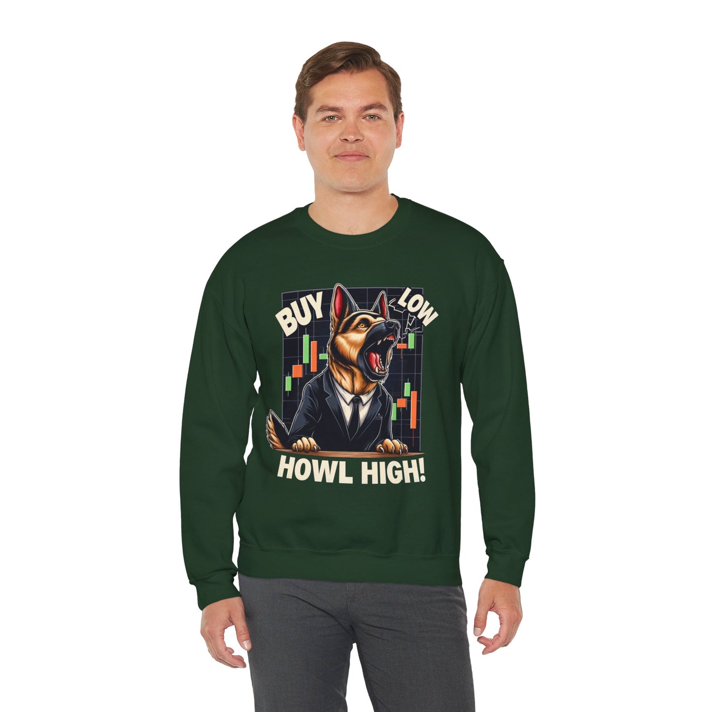 Buy Low.  Howl High! Sweatshirt (10 colors) (German Shepherd)