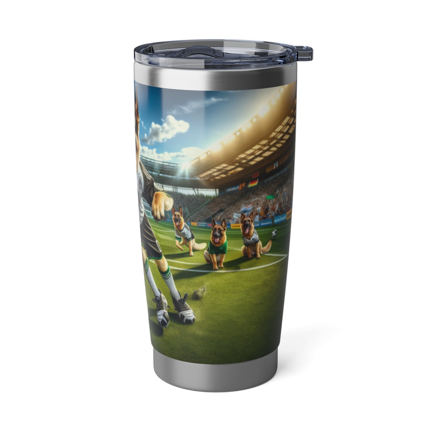 German Shepherd Playing Soccer 20oz Tumbler