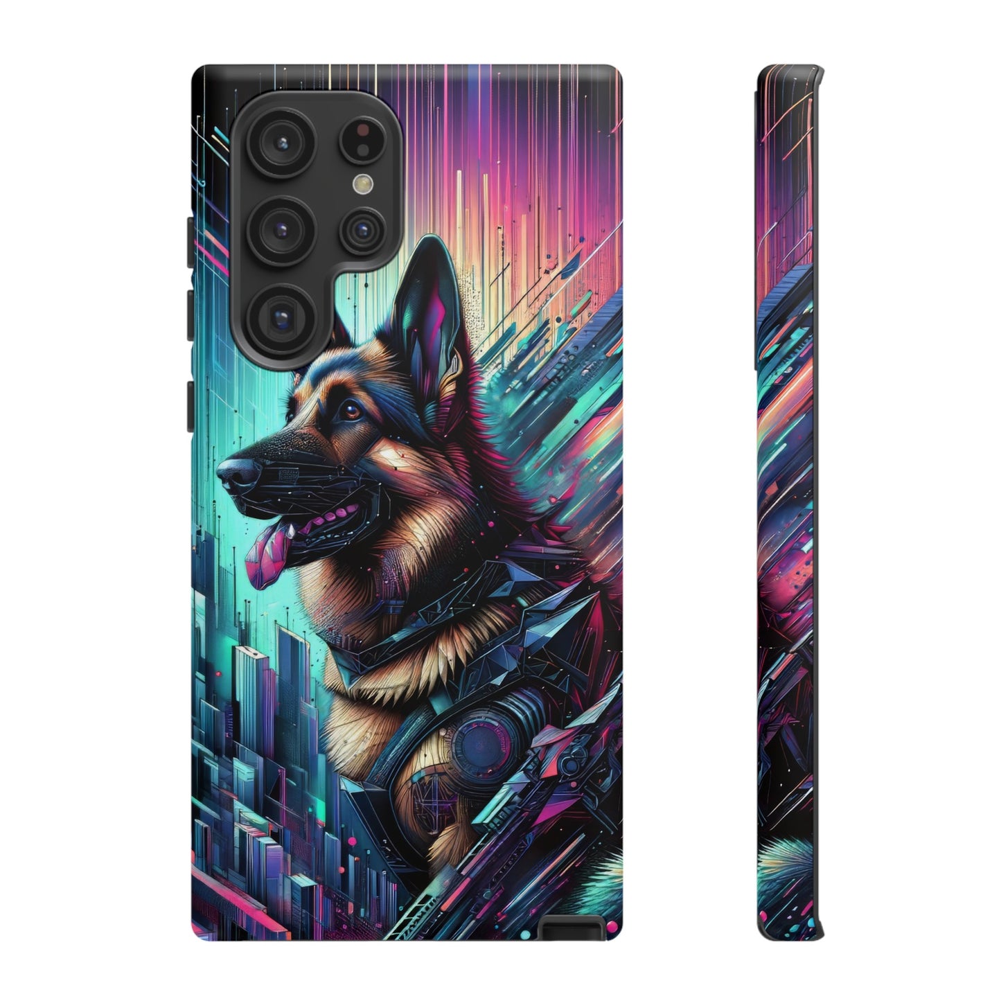 Futurism and gothic German Shepherd Phone Case